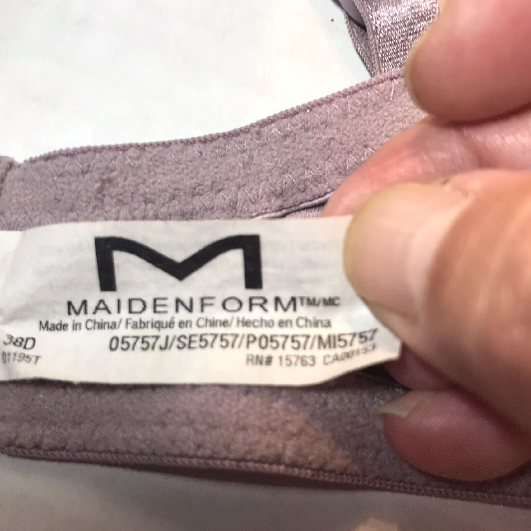 Vintage Maidenform Lilac Push Up Bra Womens 38D Purple Padded Underwire Lace Size ONE SIZE - 5 Thumbnail