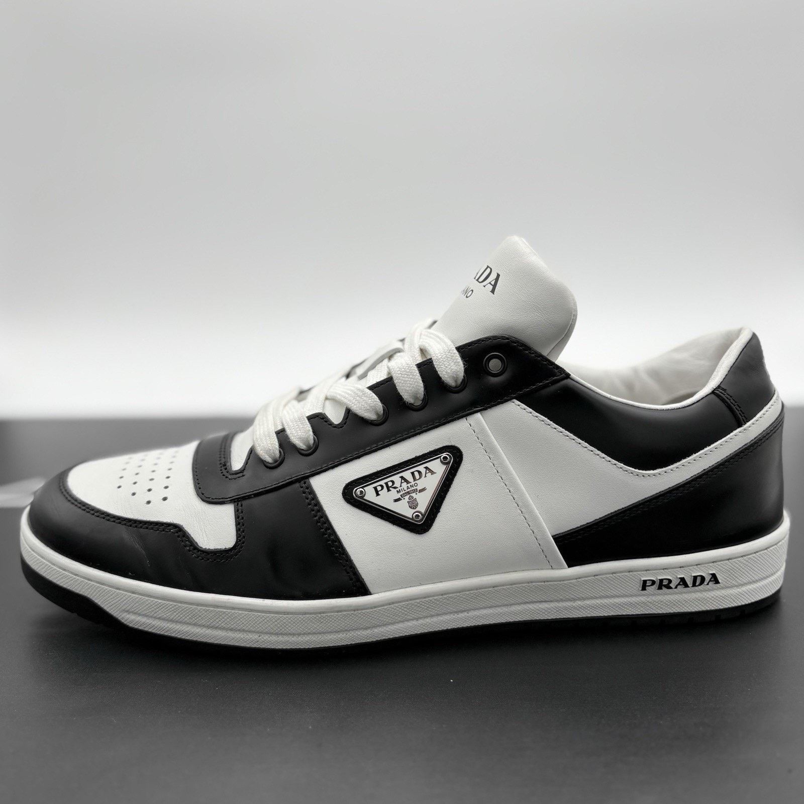 Prada Prada Downtown Low Leather ' Black White ' | SUPER CLEAN! Size US 12 / EU 45 - 8 Thumbnail