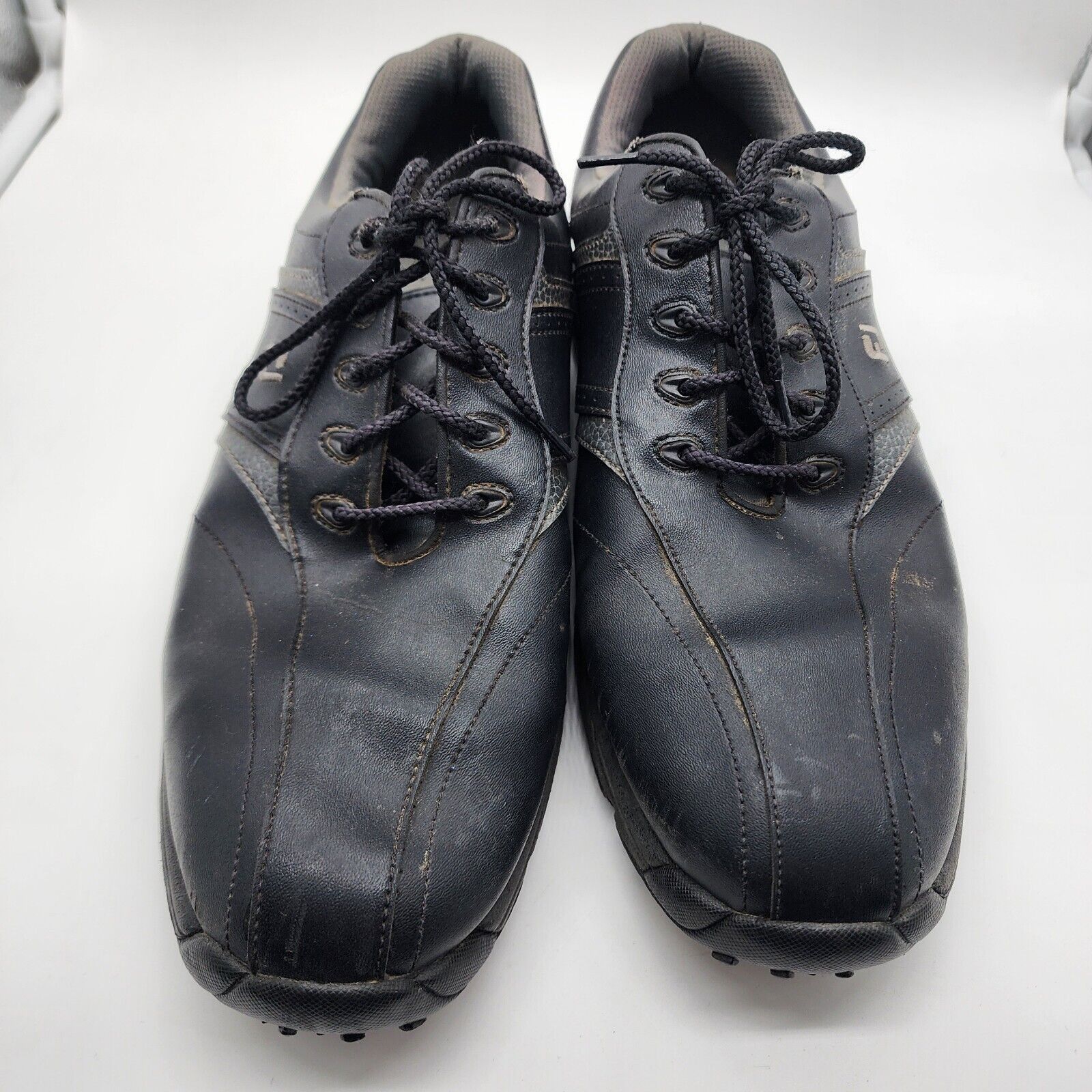 Footjoy FootJoy Men's GreenJoys Leather Golf Shoes Size 12M Black Size US 12 / EU 45 - 5 Thumbnail