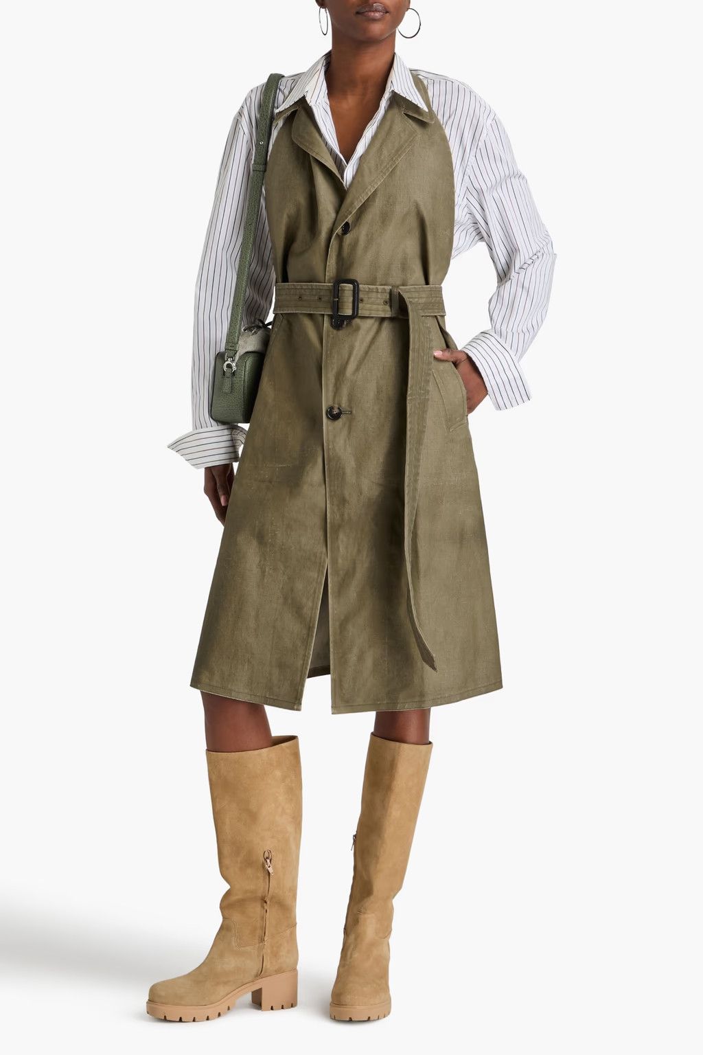 Maison Margiela o1y0625 Midi Dress in Military Green Size XS / US 0-2 / IT 36-38 - 2 Thumbnail