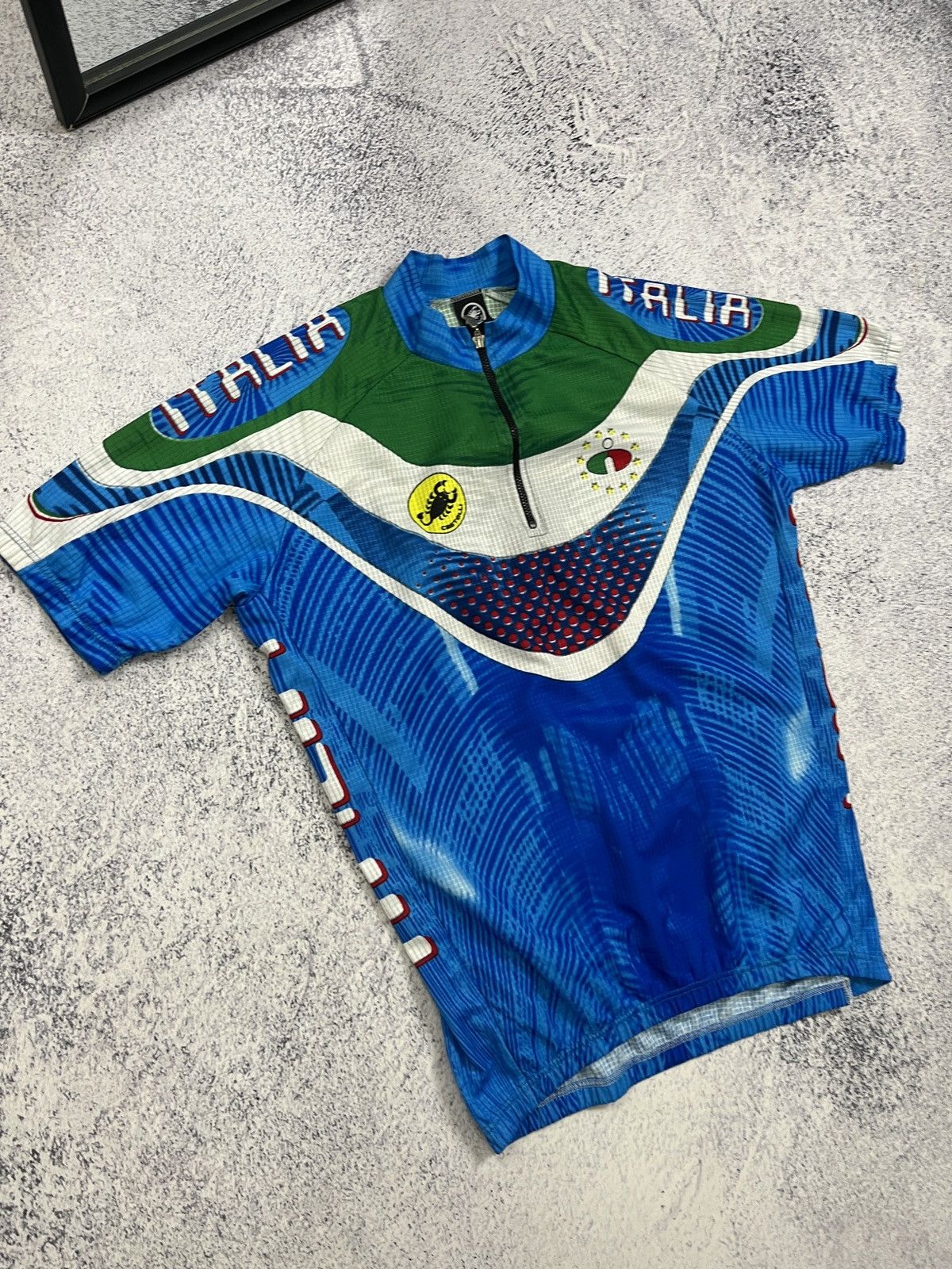 Vintage Castelli Italia Velo Cycling Jersey Crazy Overprint Rare Size US XL / EU 56 / 4 - 4 Thumbnail