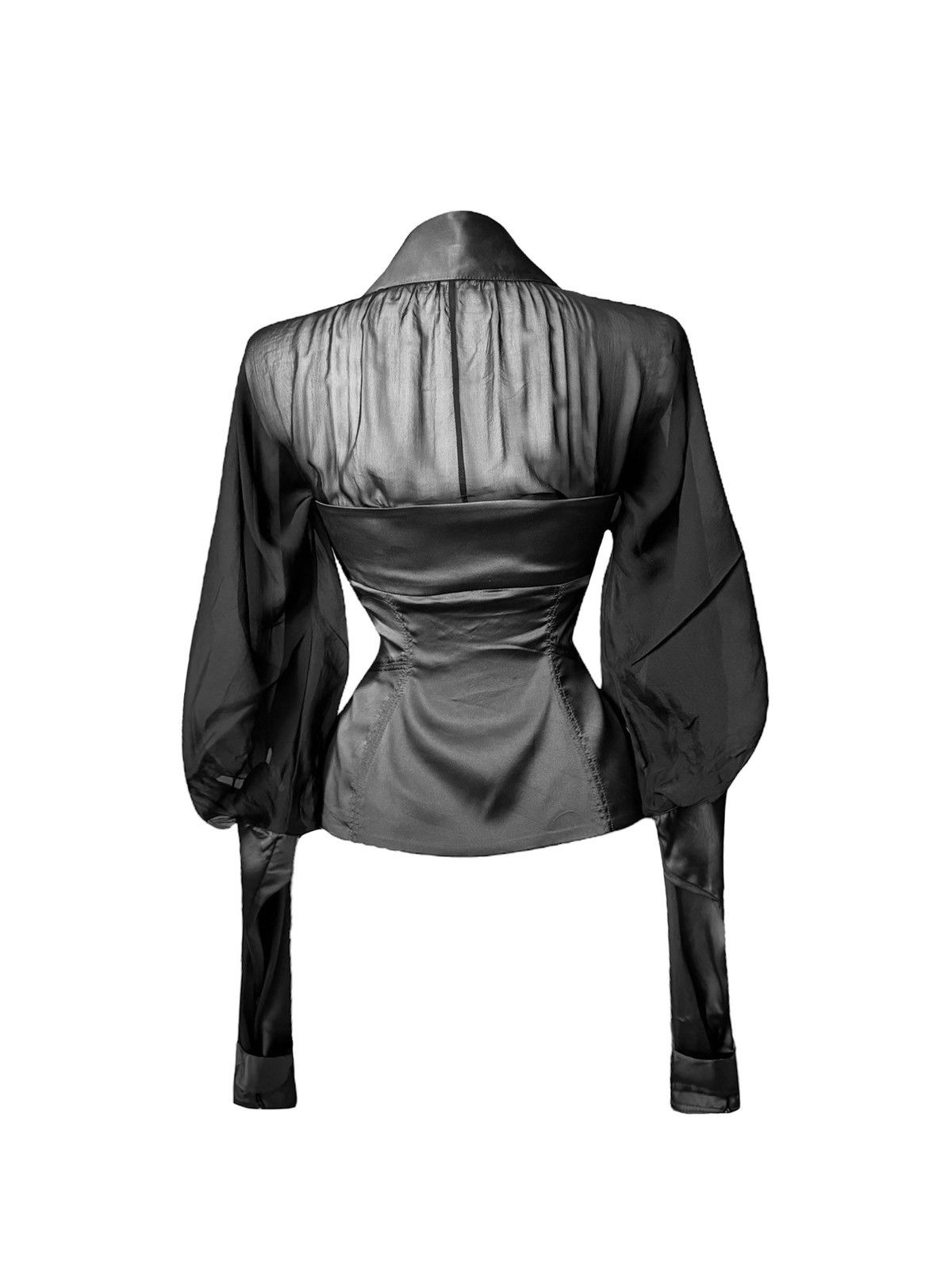 Gucci F/W 2003 runway Tom Ford for Gucci Black Silk corset blouse Size S / US 4 / IT 40 - 3 Thumbnail
