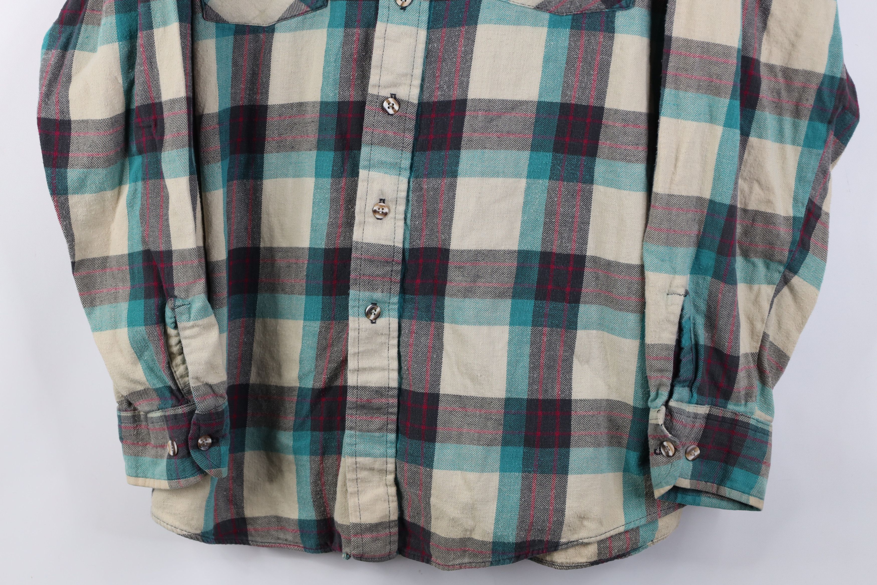 Vintage Vintage 90s Streetwear Flannel Collared Button Down Shirt Size US L / EU 52-54 / 3 - 3 Thumbnail