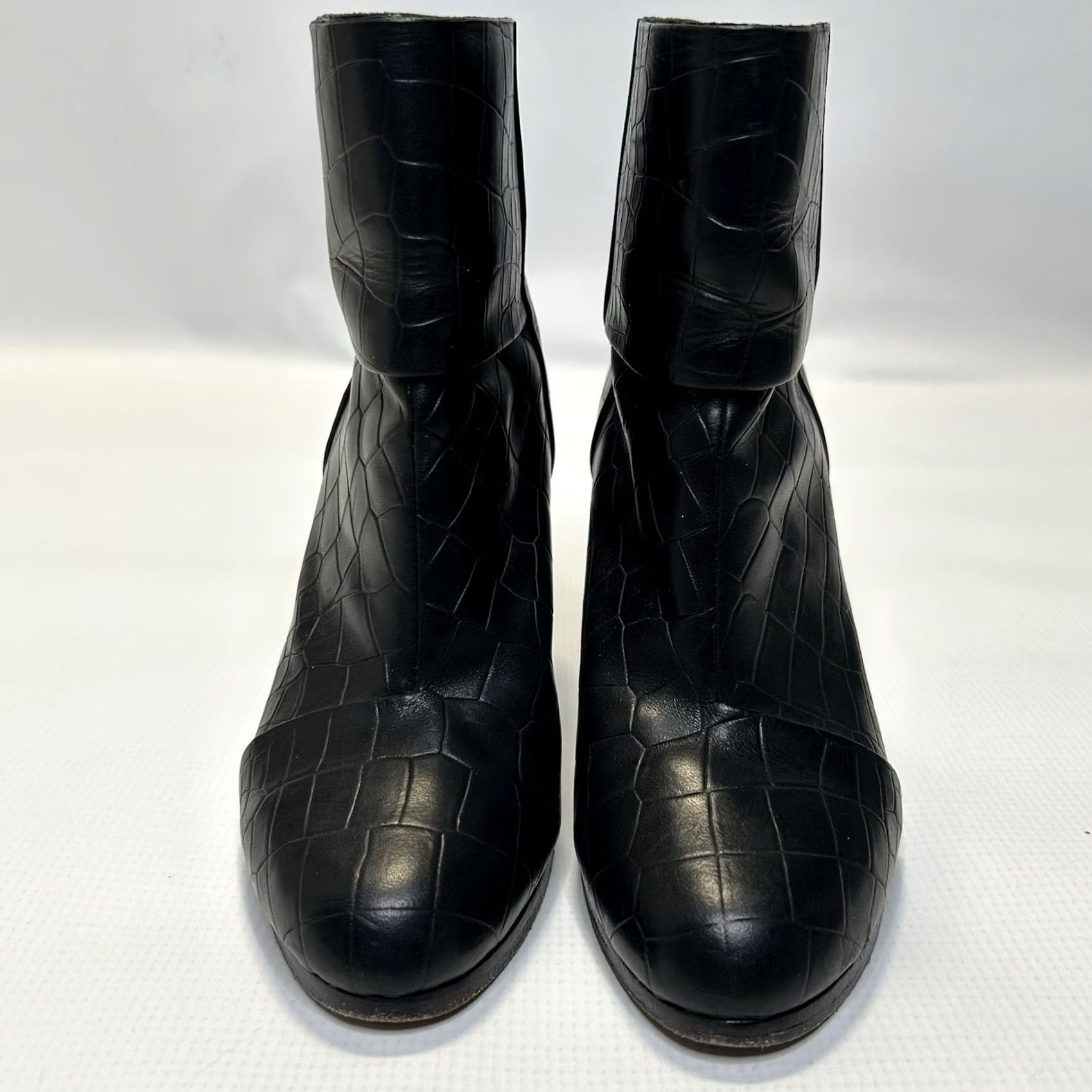 Rag & Bone rag & bone Newbury Croc Embossed Leather Bootie Womens 5.5 Black Ankle Zip Heel Block Leather Lining Patent Outsole Kid/Adult: Women Size US 6 / IT 36 - 6 Thumbnail