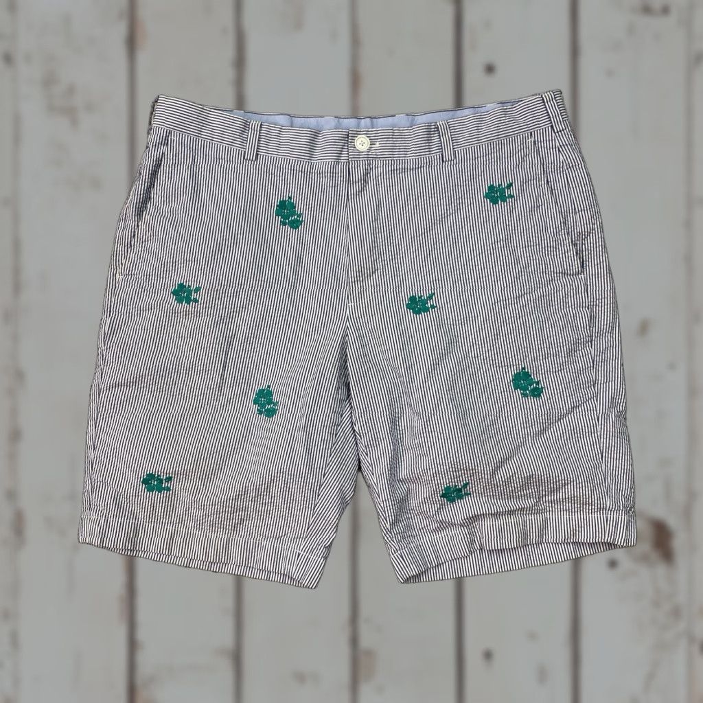 Brooks Brothers BROOKS BROTHERS Mens 38 Blue Seersucker Shorts Striped Pocket Flower Size US 38 / EU 54 - 1 Thumbnail