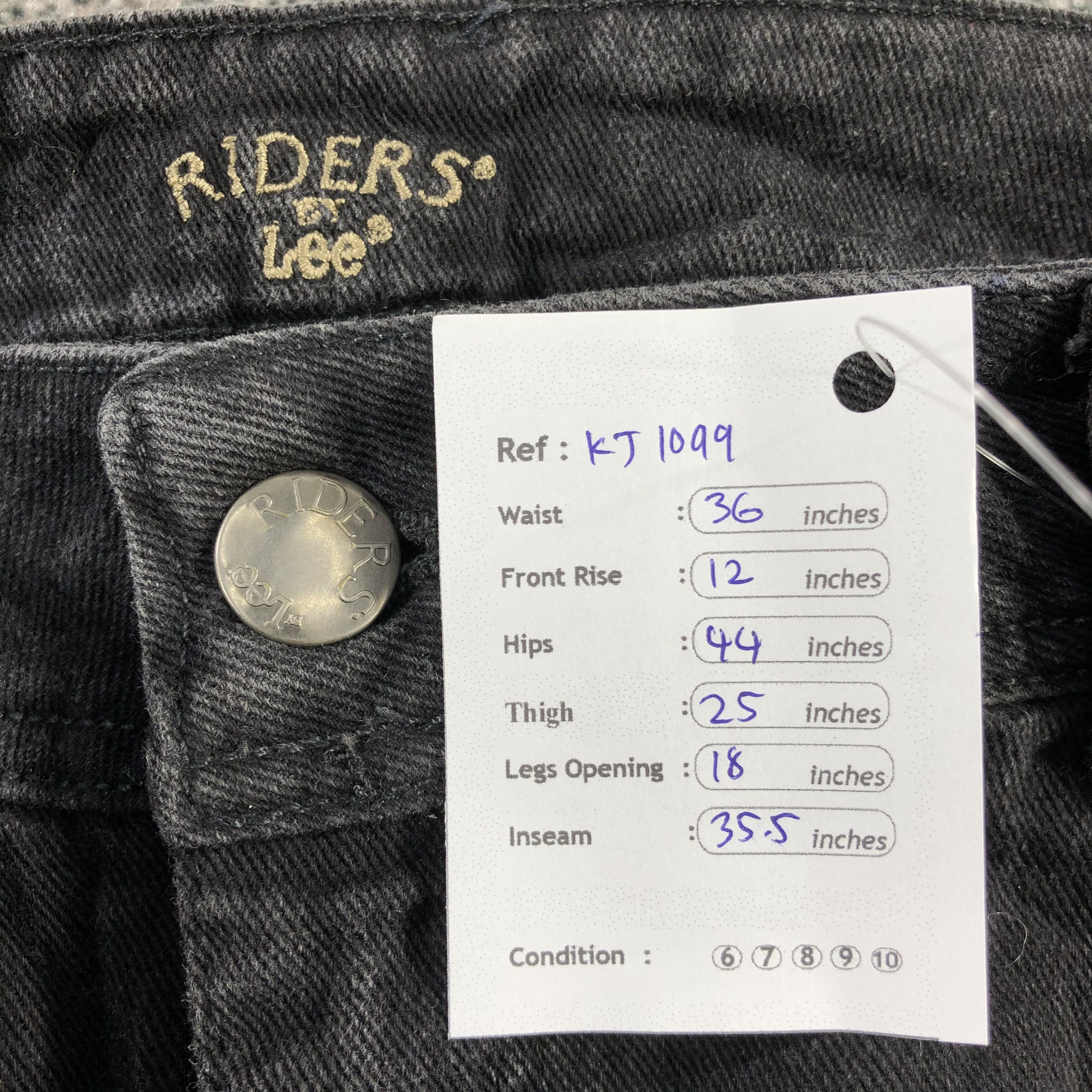 Lee Lee Riders Jeans Black Denim KJ1099 Size US 36 / EU 52 - 12 Thumbnail