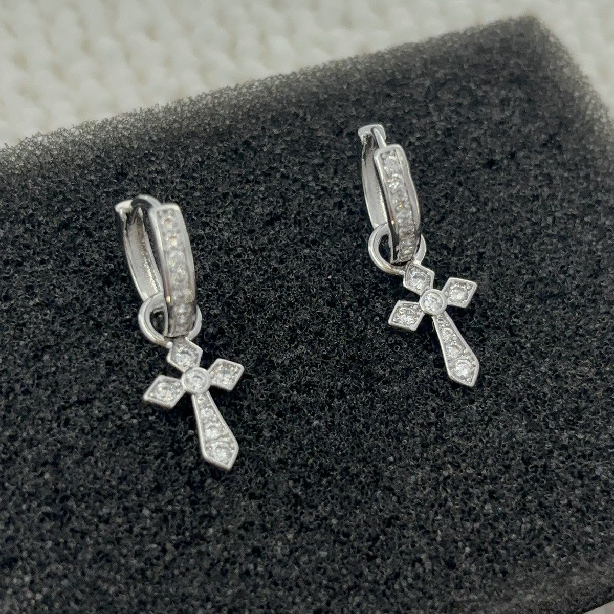 Other CZ Cross Dangle Drop Earrings for Men Women Size ONE SIZE - 4 Thumbnail