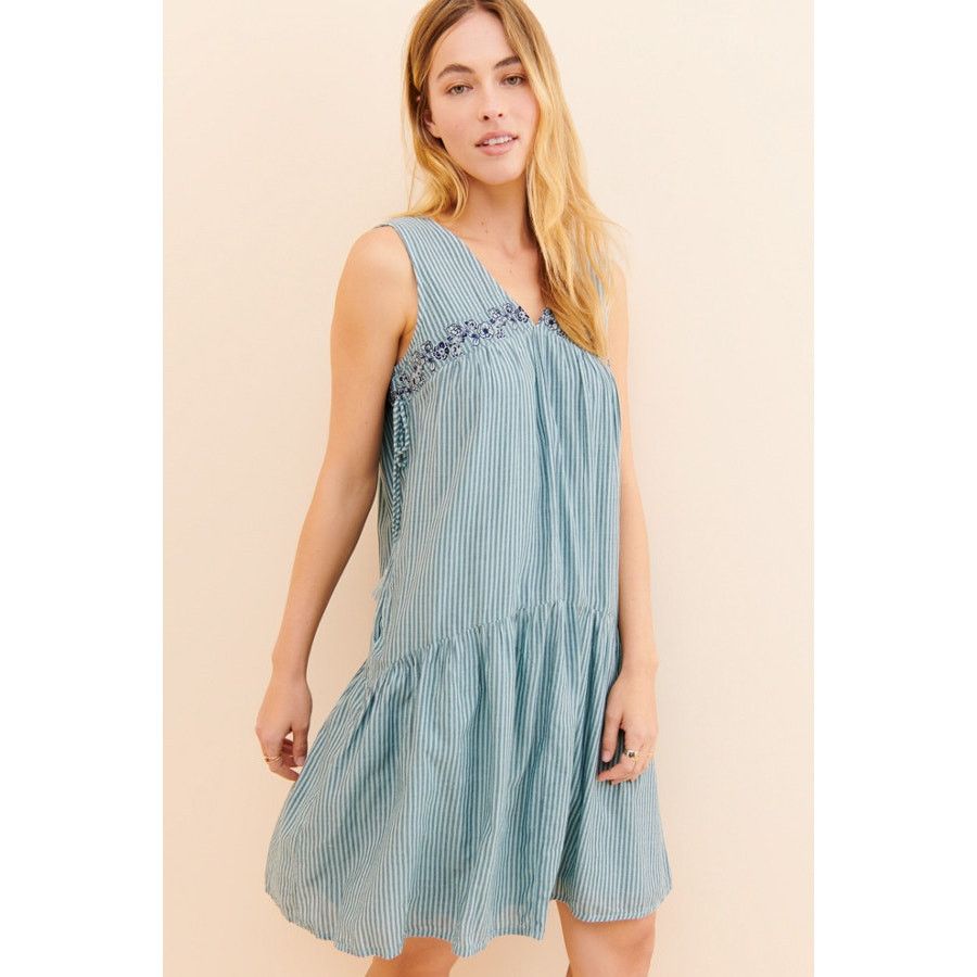 Anthropologie New Anthropologie Aida Floral Embroidered Mini Dress $148 S Size S / US 4 / IT 40 - 1 Thumbnail