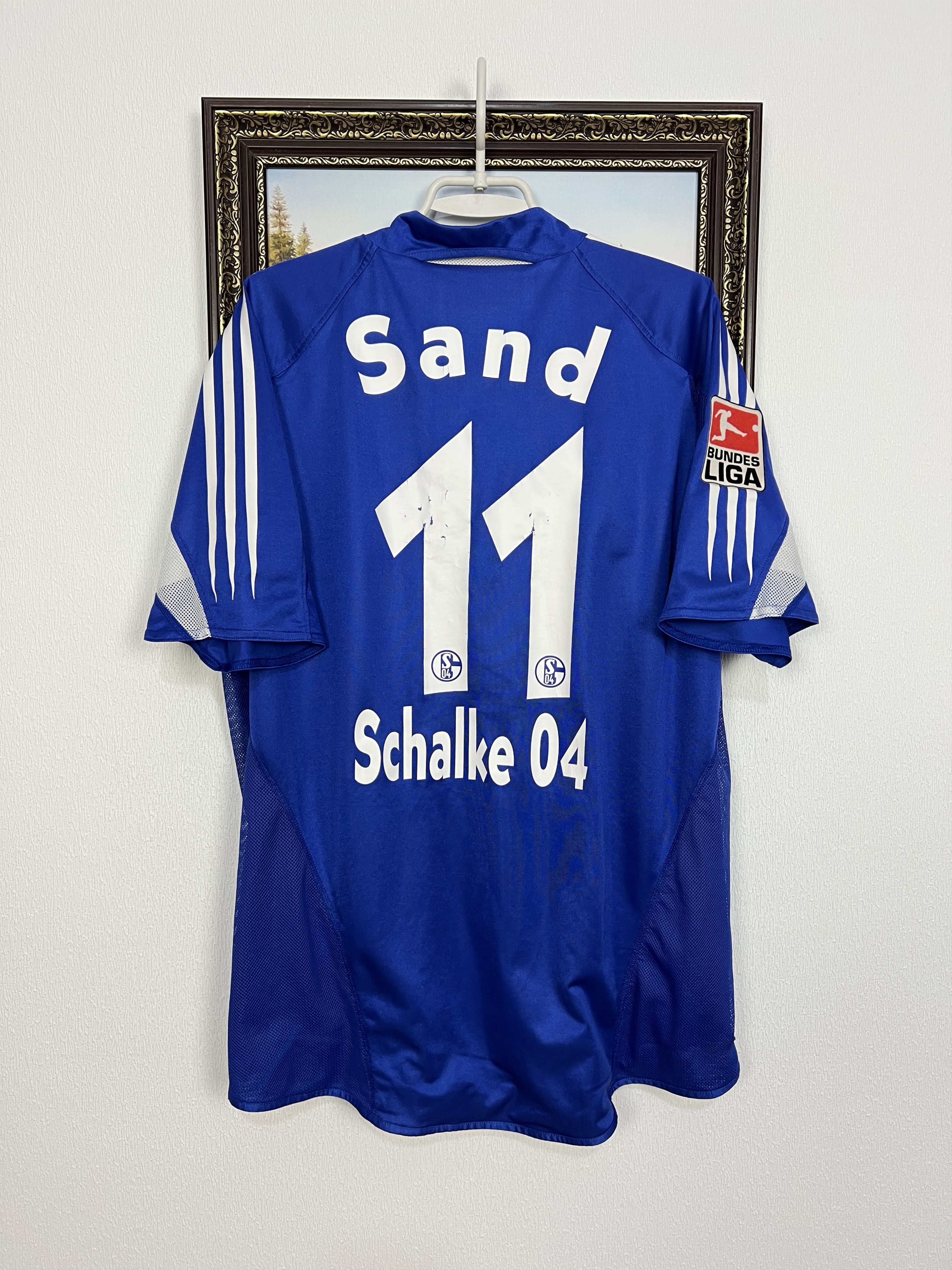 Adidas FC Schalke 04 football shirt Player #11 Sand Jersey Trikot Size US XL / EU 56 / 4 - 1 Thumbnail