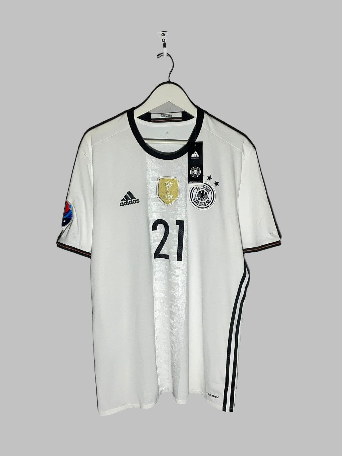 Adidas #21 Joshua Kimmich Germany 2016/17 Home Football Shirt Size US XL / EU 56 / 4 - 2 Thumbnail