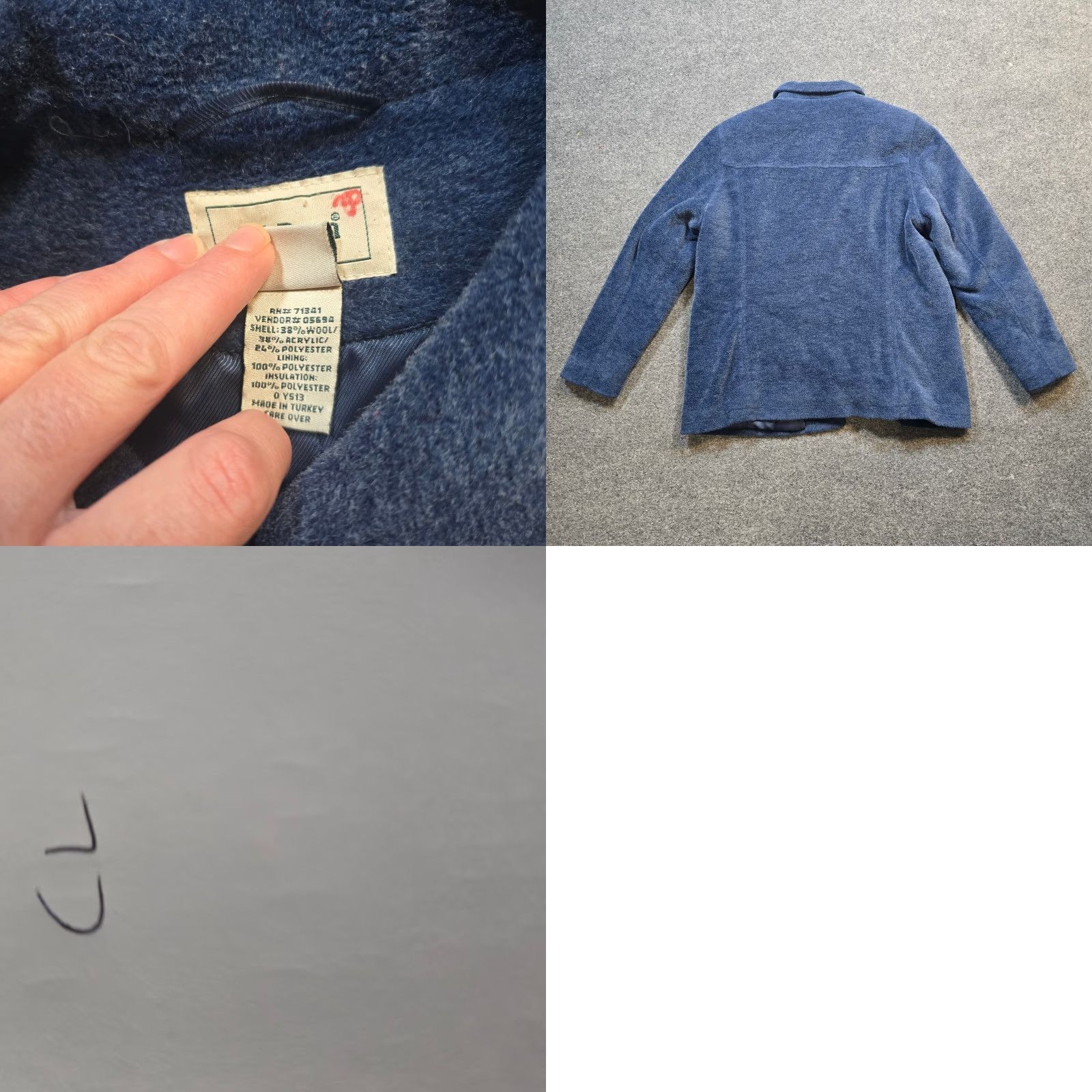 Vintage **LL Bean Womens Large Blue Wool Blend Button Jacket** User: LL Bean Womens Large Blue Wool Blend Chenille Button Jacket Size L / US 10 / IT 46 - 8 Thumbnail