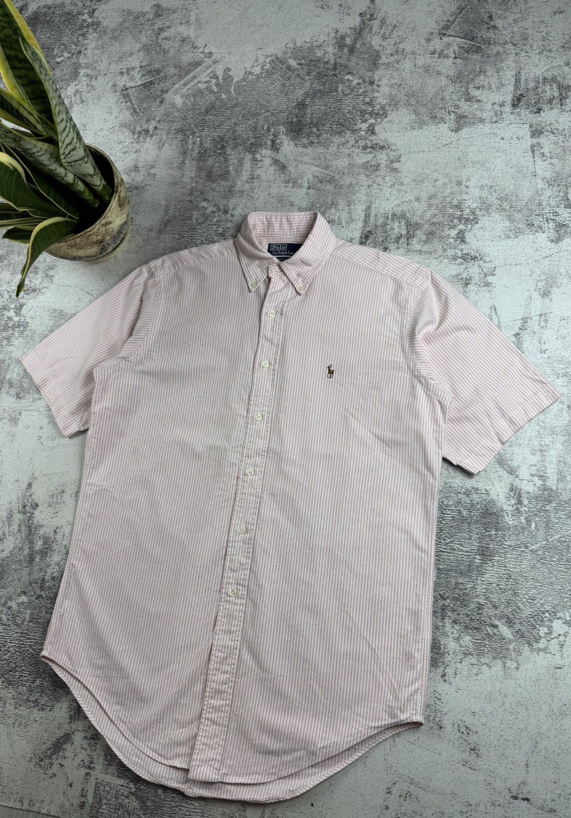 Polo Ralph Lauren Polo Ralph Lauren Yarmouth Cotton 14 1/2 Pink Button Striped Short Sleeve Shirt Size US M / EU 48-50 / 2 - 3 Thumbnail