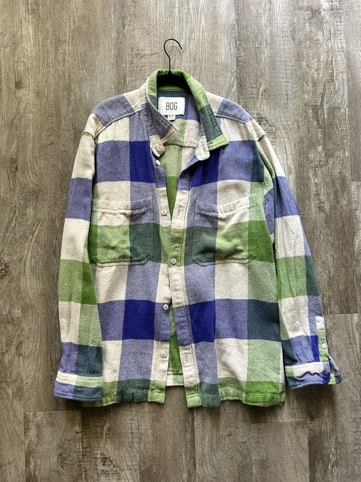 Bdg BDG Green and blue plaid flannel shirt Size US XL / EU 56 / 4 - 1 Thumbnail