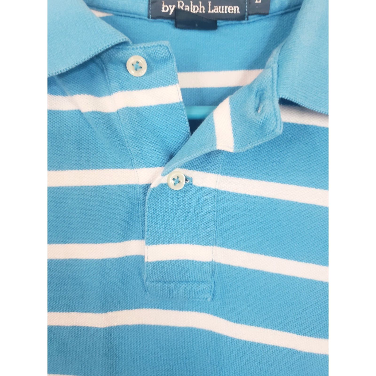 Polo Ralph Lauren VINTAGE Polo Ralph Lauren Polo Shirt Blue & White Striped L Men's Regular Short Sleeve Size US L / EU 52-54 / 3 - 5 Thumbnail
