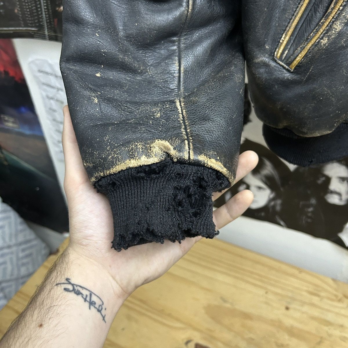 Diesel RARE Diesel Vintage Leather Jacket Biker Lines 80s 90s Size US L / EU 52-54 / 3 - 8 Thumbnail