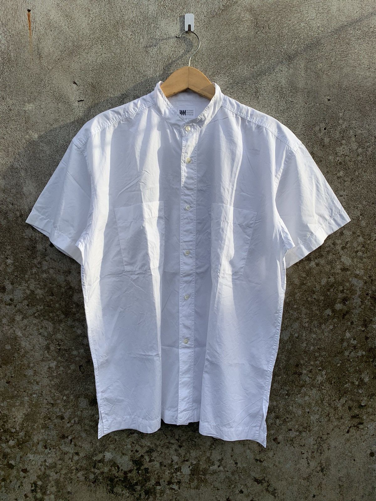 Issey Miyake double pocket mandarin collar shirt