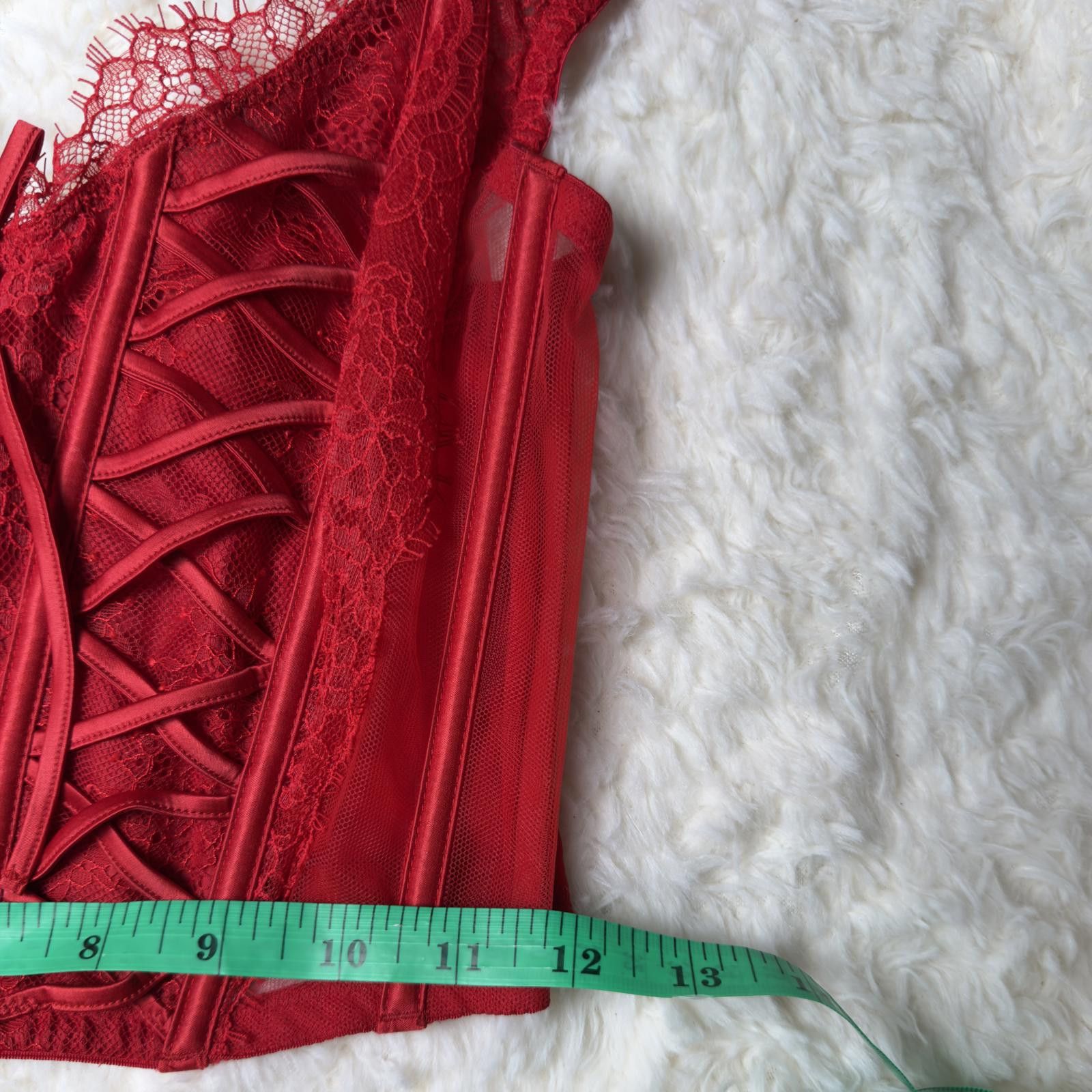 Other Victoria's Secret Red Lace Corset Bralette M/DD Size ONE SIZE - 4 Thumbnail