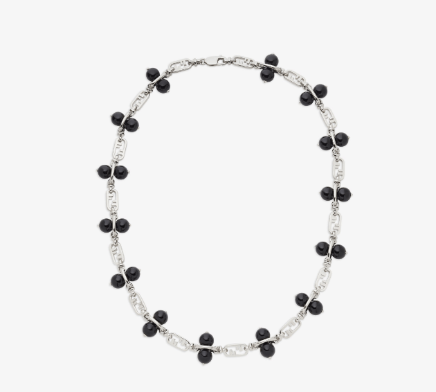 image of Fendi O1Loc1C0124 O Lock Necklace In Silver, Women's
