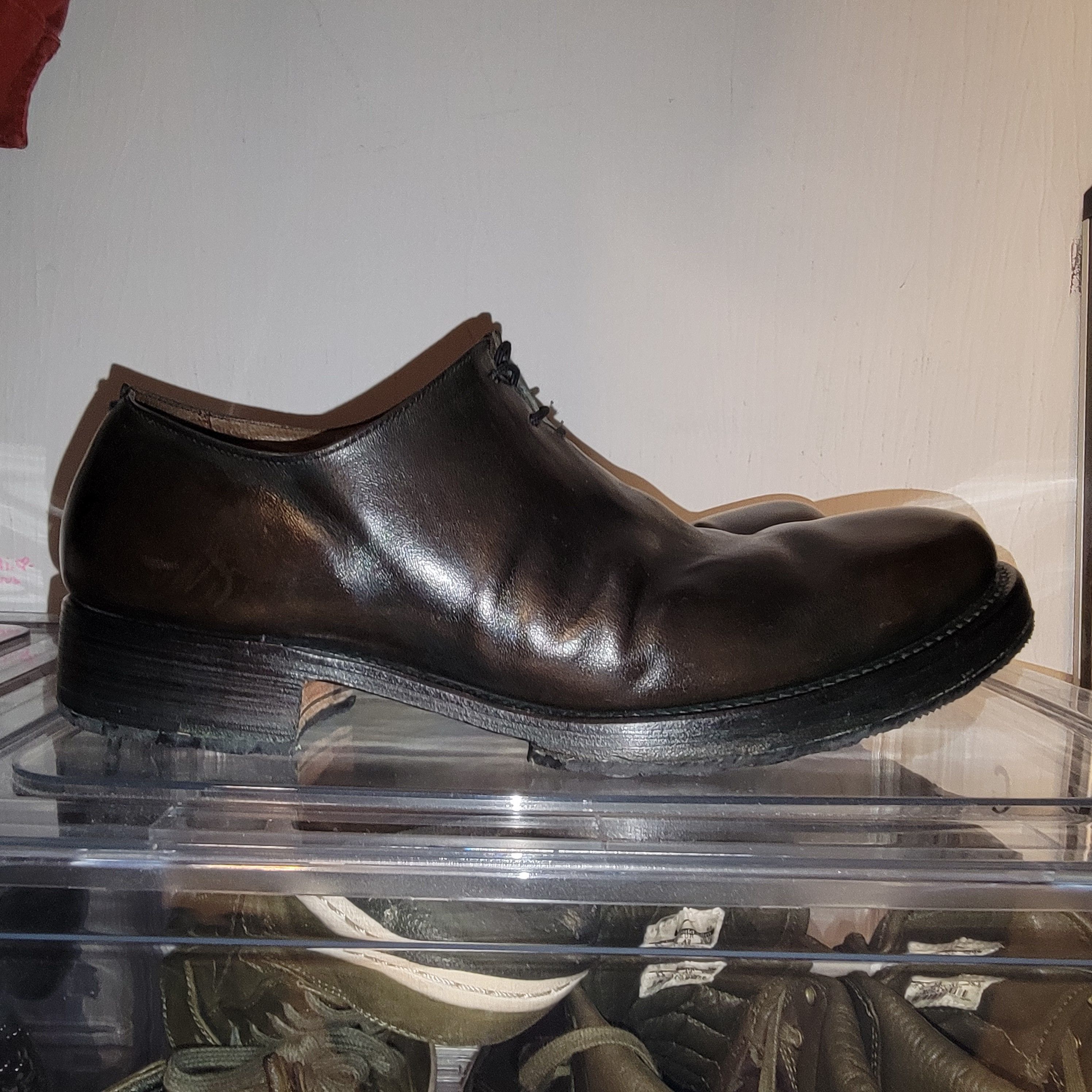 Incarnation Horse Leather Derby Shoes in Green, Men's (Size 8.5)