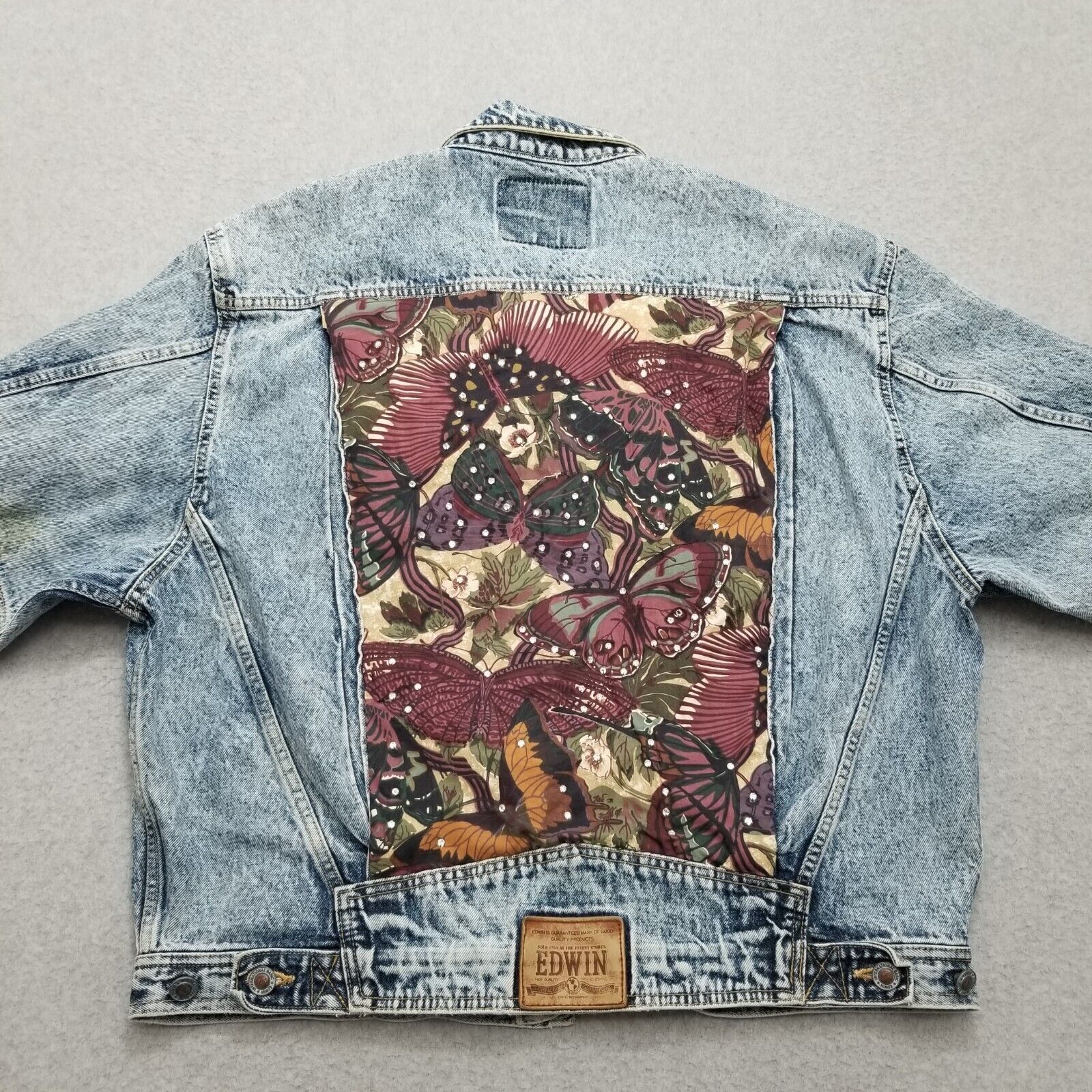 Other Edwin Jean Jacket Womens Large Blue Denim Pockets Stones Size L / US 10 / IT 46 - 16 Thumbnail