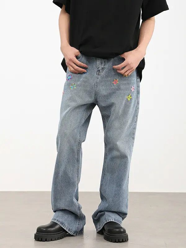 Vintage Nozomi x Min pattern flared fade jeans Size US 28 / EU 44 - 1 Thumbnail
