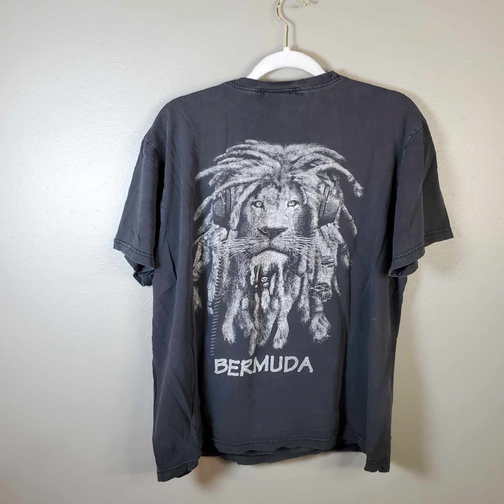 Vintage VINTAGE Hot Eagle T-Shirt Double-Sided Rasta Lion Black Large L 90s Y2K Men Shirt Size US L / EU 52-54 / 3 - 3 Thumbnail