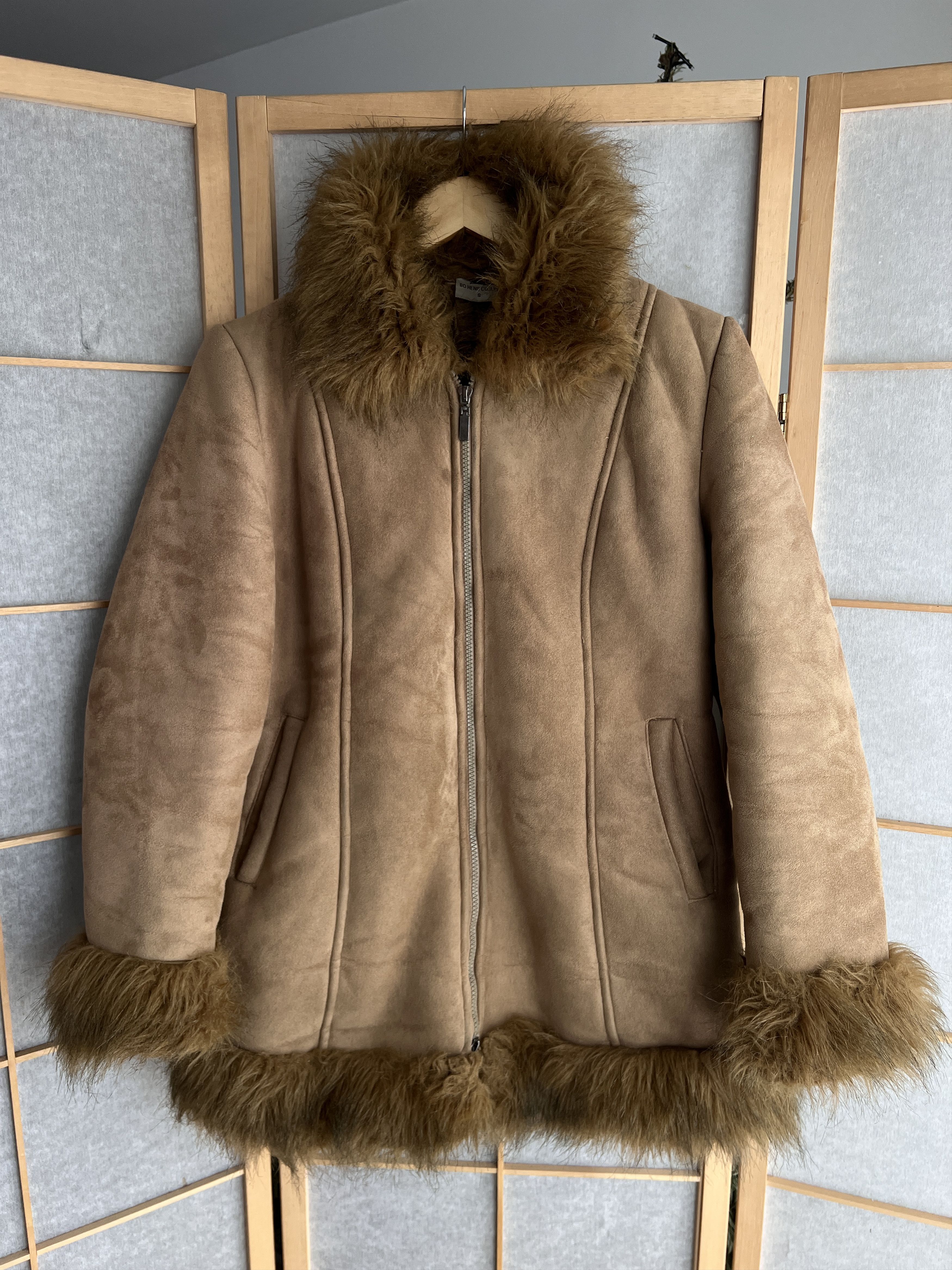 Hysteric Glamour Crazy vintage 00s shearling coat lamb fur jacket micro suede Size S / US 4 / IT 40 - 1 Thumbnail