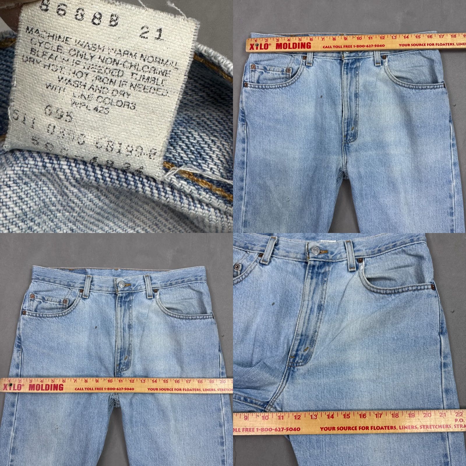 Levi's VINTAGE Levi's 505 Jeans Men 34x27 Blue 90s Made USA Faded Ins Altered Tag34x30 Jeans Mens Distressed 90s Theme Size US 34 / EU 50 - 9 Thumbnail