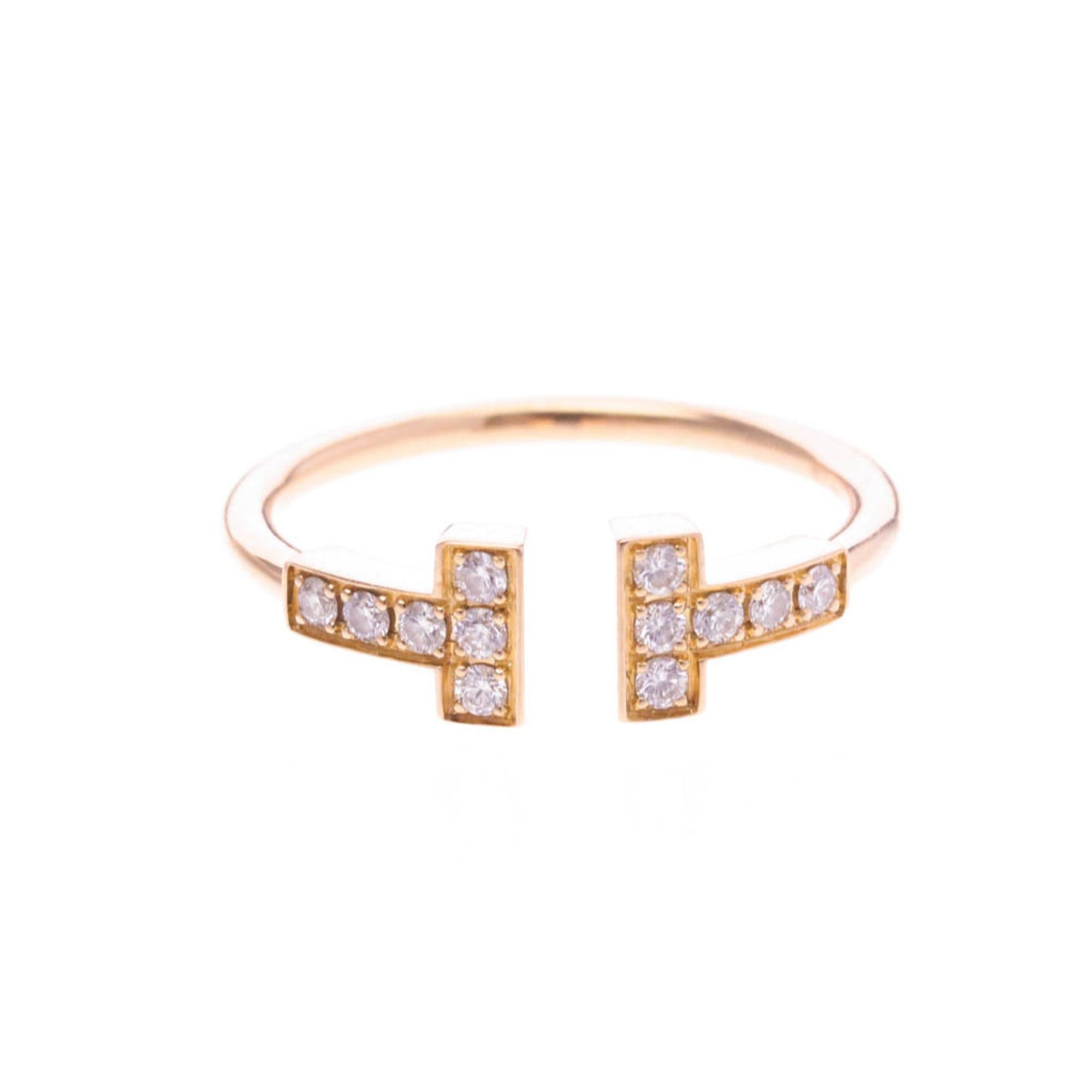 Tiffany & Co. Tiffany T-wire Ring With Diamond Pink Gold (18K) Fashion Diamond Band Ring Pink Gold Size ONE SIZE - 1 Thumbnail