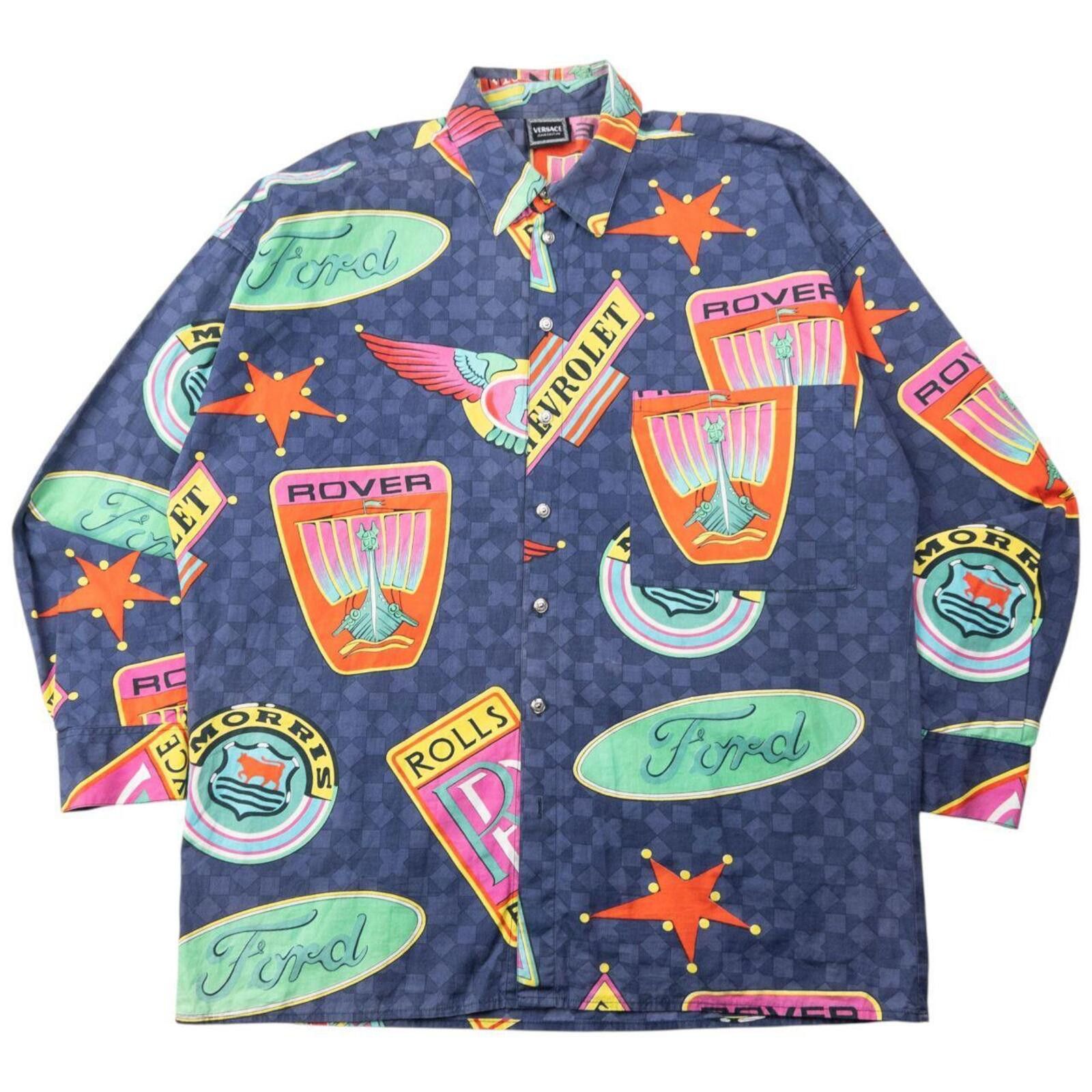 Versace Vintage 90s Versace Jeans Couture Car Rolls Royce Shirt XL Size US XL / EU 56 / 4 - 1 Thumbnail