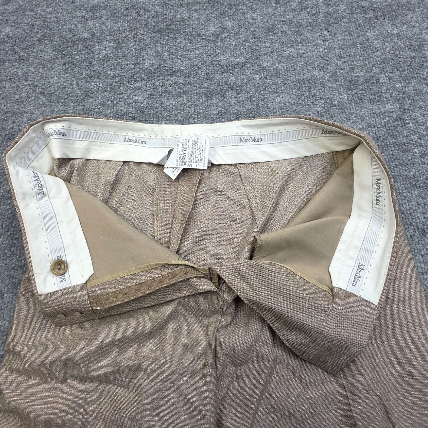 Max Mara Max Mara Pants Womens Beige Wool Silk Pleated Dress Trousers Italy Size 32" / US 10 / IT 46 - 5 Thumbnail