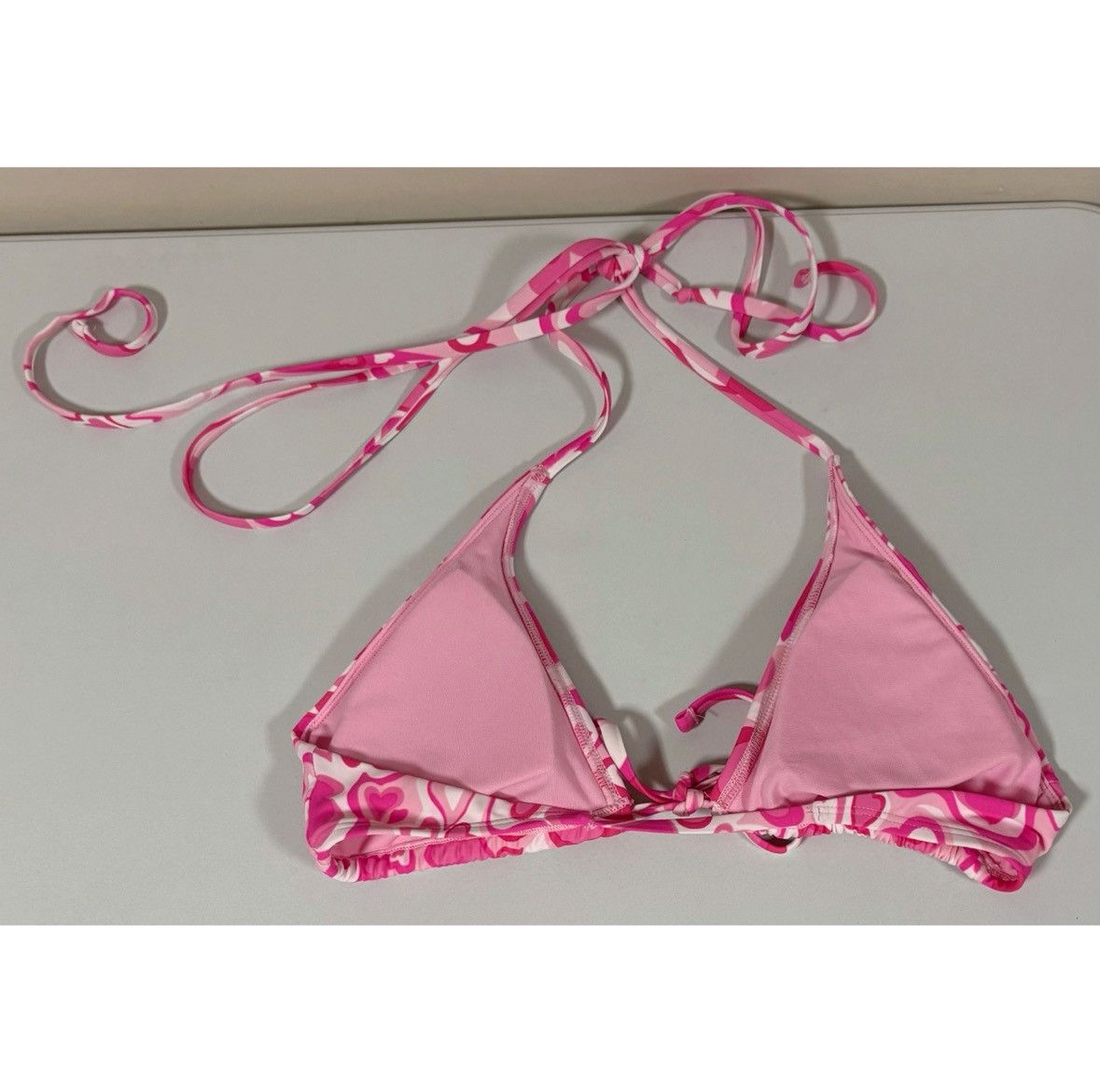 Japanese Brand × Vintage Pink Pastel Hearts Bikini Top Swimwear Bathing Suit Size S 🩷 Size S / US 4 / IT 40 - 3 Thumbnail