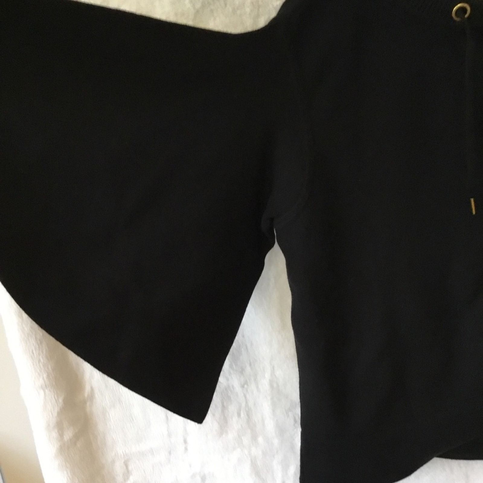 Anthropologie Maeve Black Crop Hoodie Sweater with Cape Sleeves Size S / US 4 / IT 40 - 8 Thumbnail