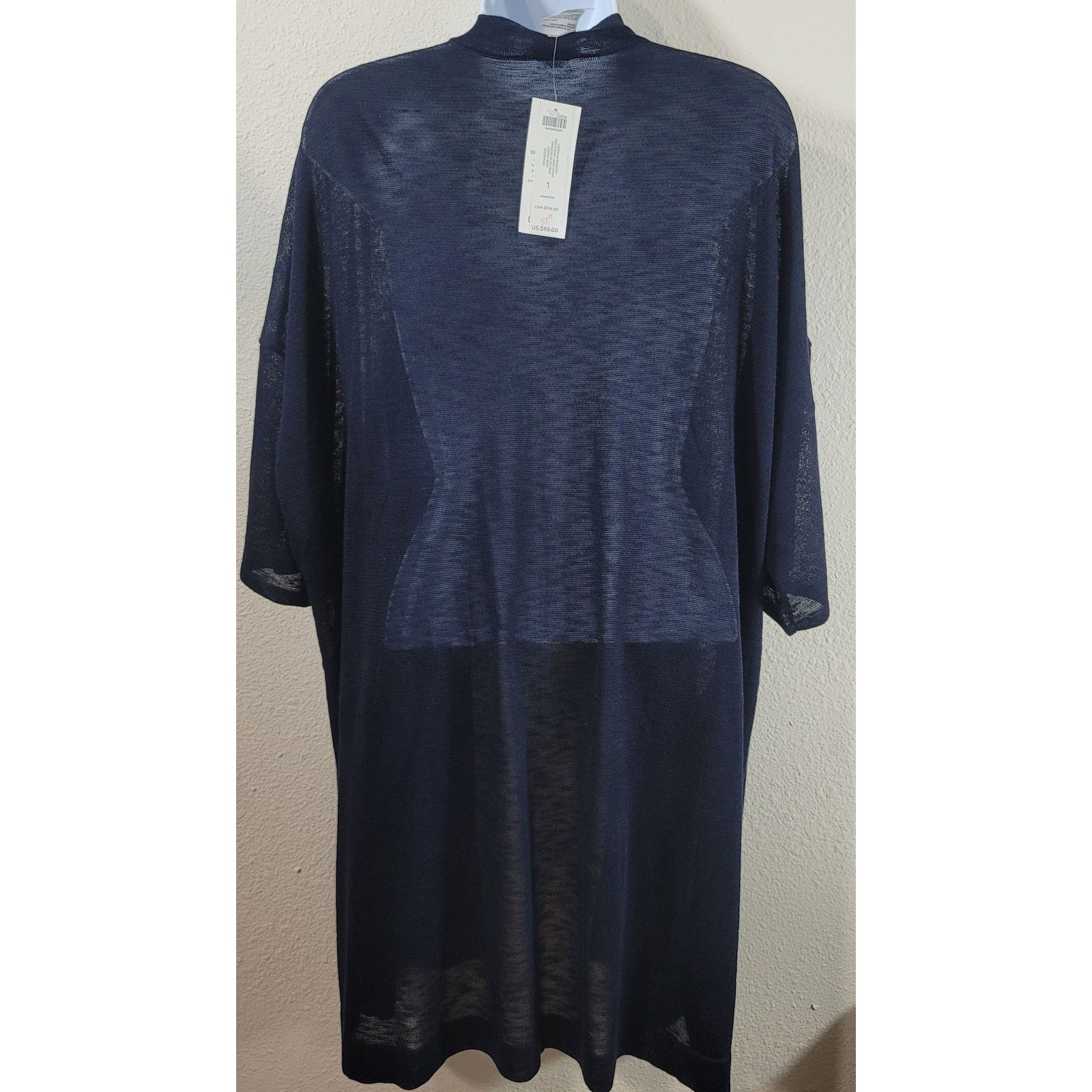 Chicos Chico's Navy Blue Open Front Cardigan Sweater 1 Medium NWT Size M / US 6-8 / IT 42-44 - 2 Thumbnail