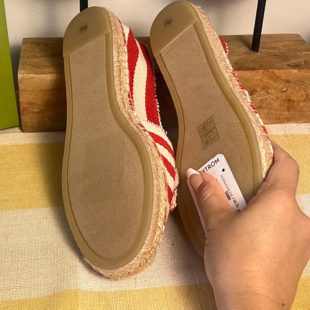 Tory Burch frayed striped canvas aline dinem Size US 8 / IT 38 - 2 Thumbnail