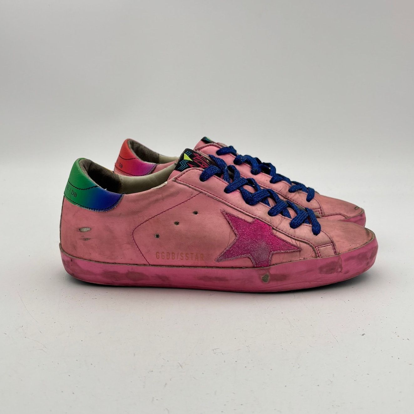 Golden Goose Golden Goose Superstar Sneakers GGDB Pink Rainbow Women's 37 Size US 7 / IT 37 - 3 Thumbnail