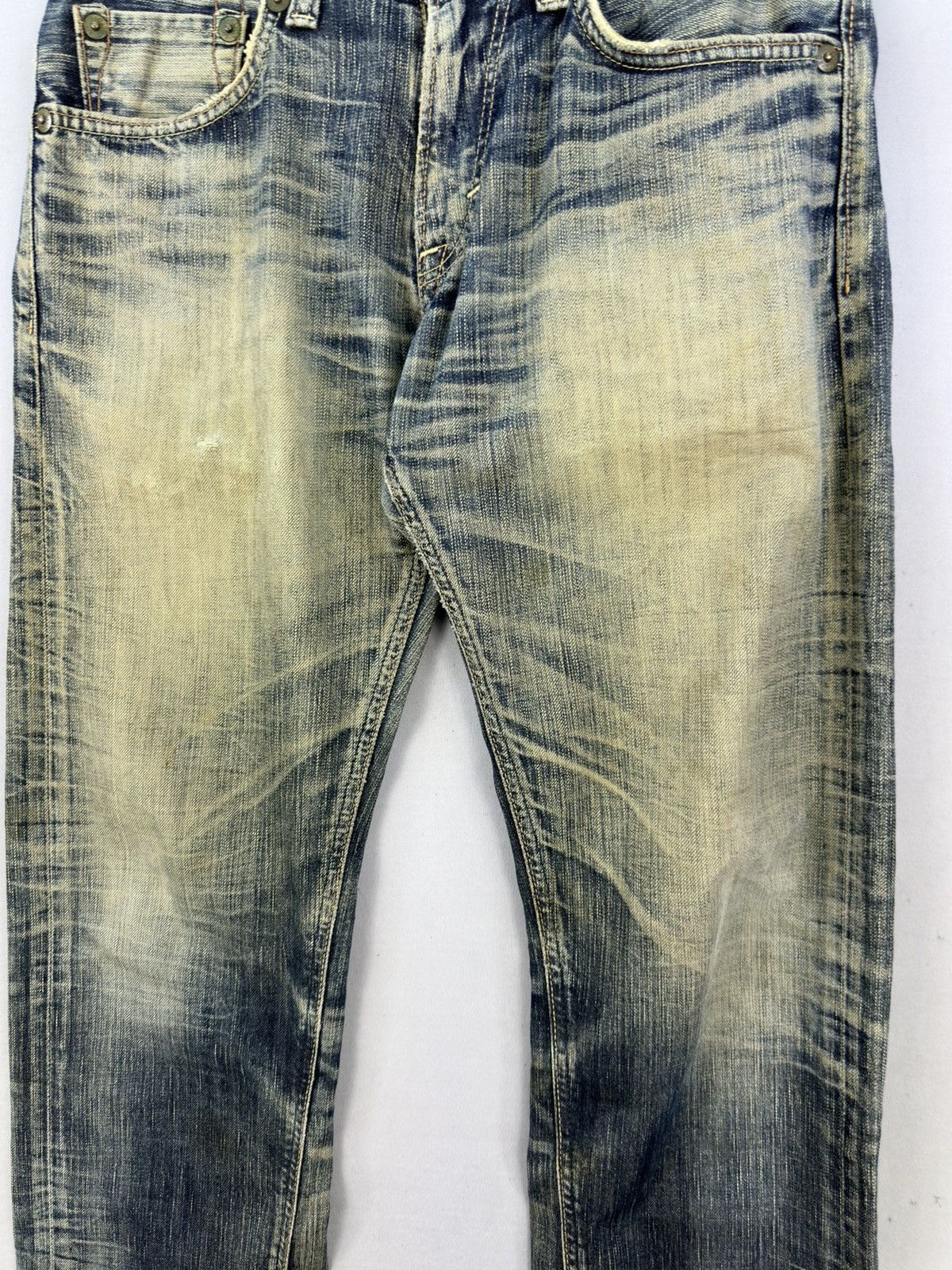 Kapital Edwin 503 Blue Trip Distressed Denim Jeans Size US 32 / EU 48 - 3 Thumbnail