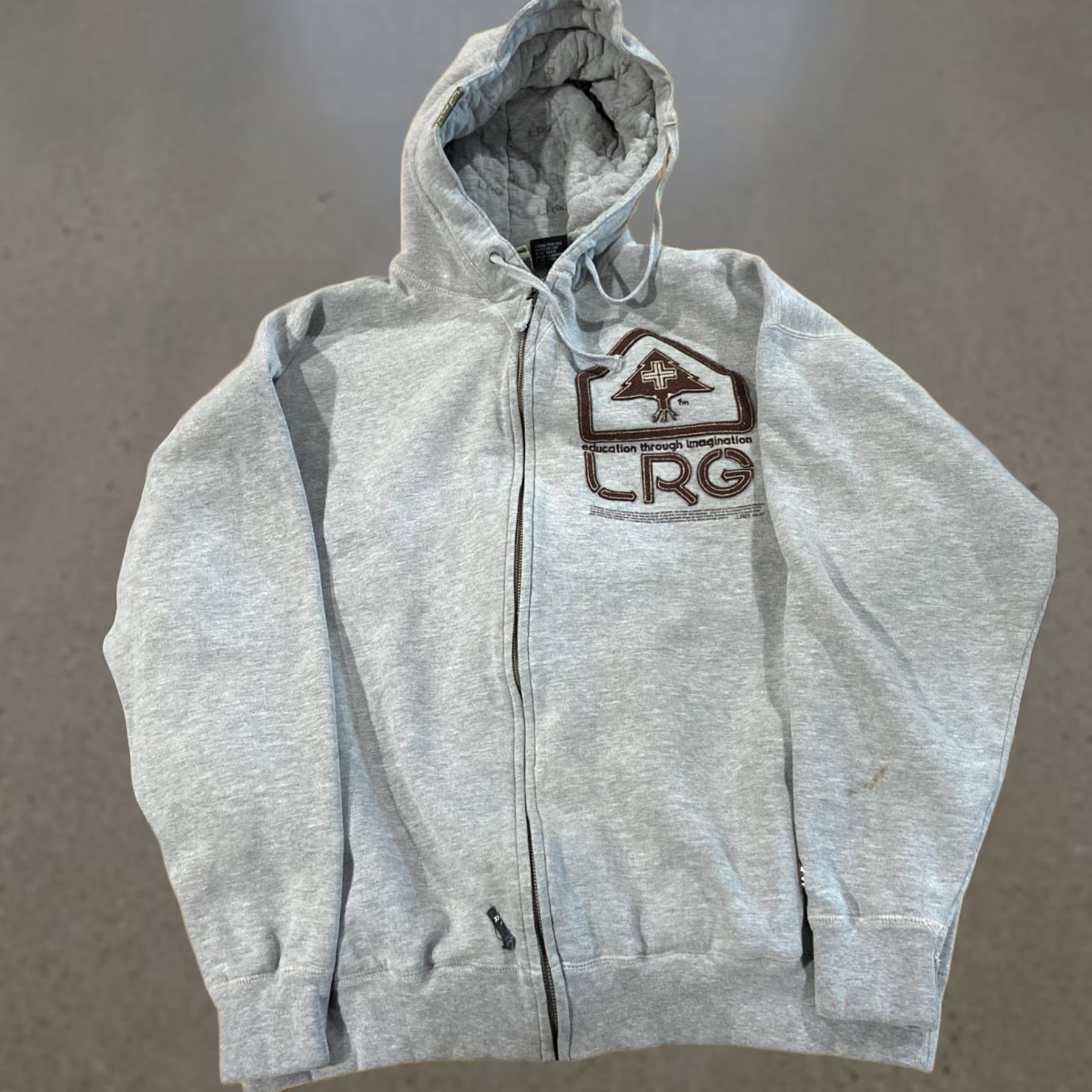 Vintage VINTAGE Lifted Research Group LRG Hoodie Full Zip Quilted Hood Gray XL Men Hip Hop Shirt Size US XL / EU 56 / 4 - 1 Thumbnail