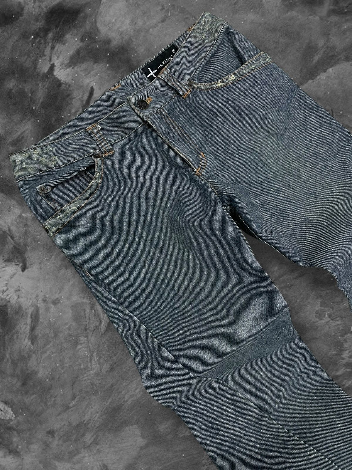 Japanese Brand Vintage Designer Mk Klein Flared Distressed Denim Size US 30 / EU 46 - 5 Thumbnail