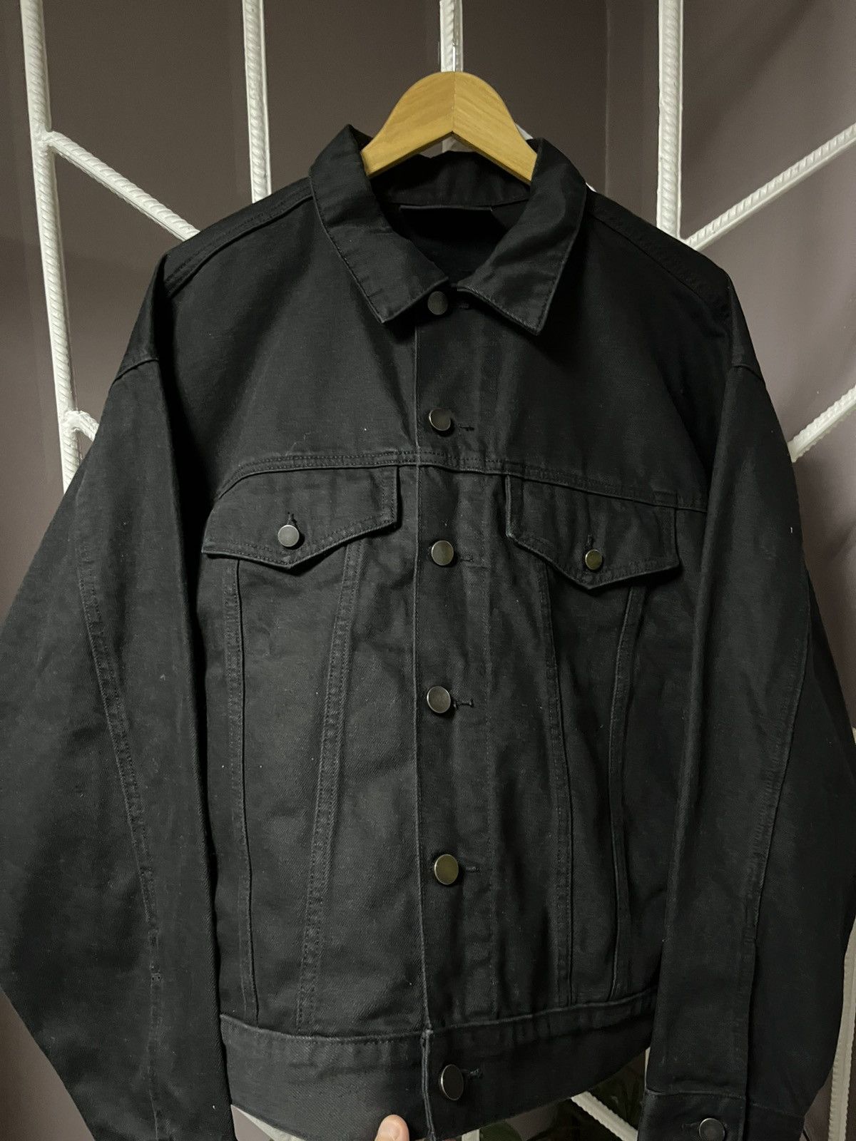 Fear of God Full Black Fear Of God Essentials Denim Jacket Boxy Fit Size US M / EU 48-50 / 2 - 4 Thumbnail