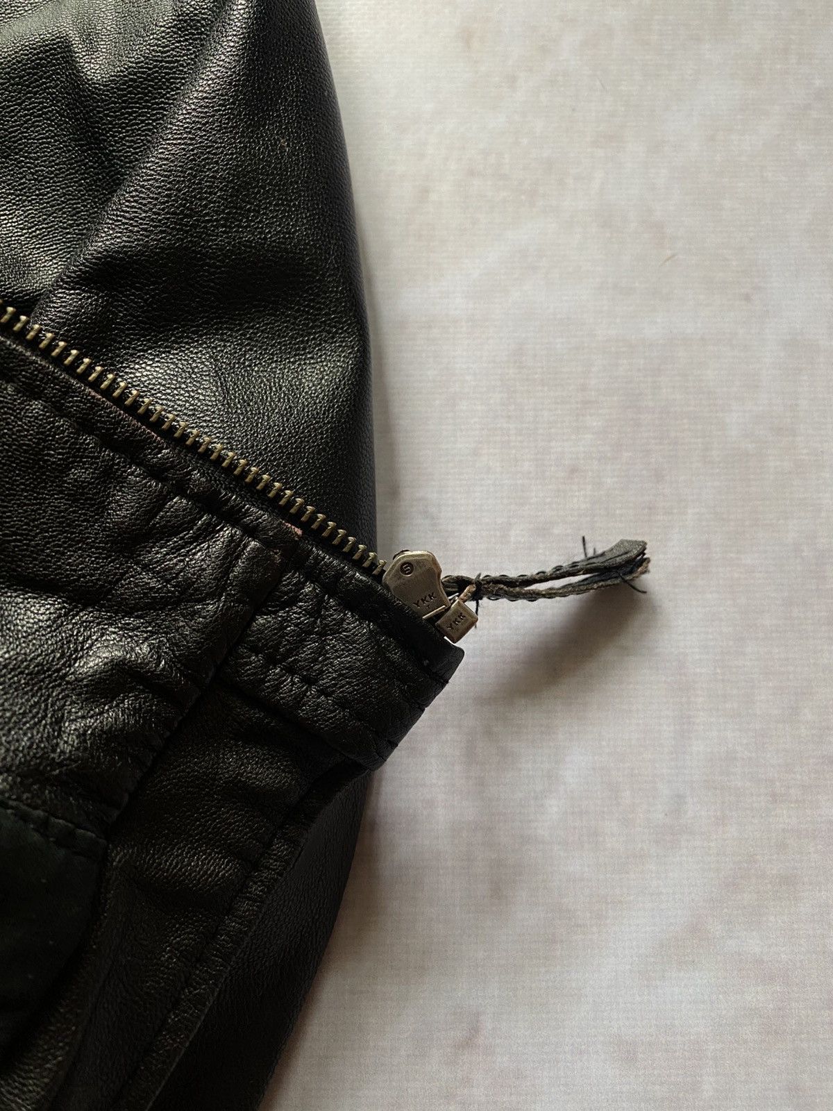 Genuine Leather Vintage Faded Leather Bomber Jacket Moto Y2K Schott Style XL Size US XL / EU 56 / 4 - 7 Thumbnail