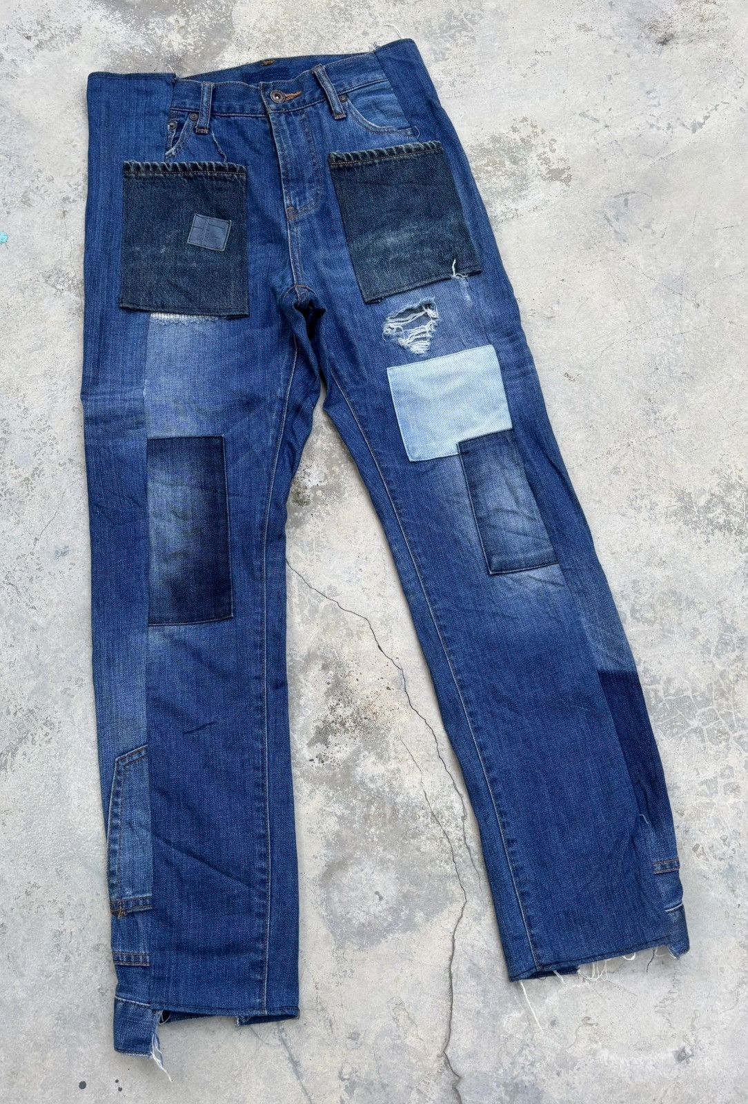 Comme des Garcons Global Work Rework Patchwork Reconstructed Jeans Size US 30 / EU 46 - 3 Thumbnail