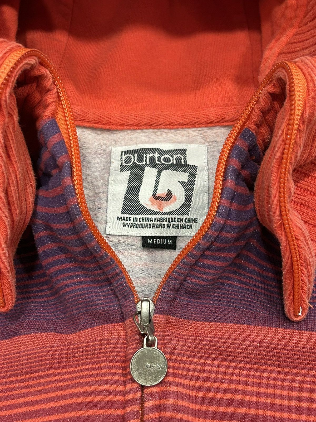 Burton Vintage Burton Snowboards "The Sleeper" Striped Hoodie Size M / US 6-8 / IT 42-44 - 4 Thumbnail