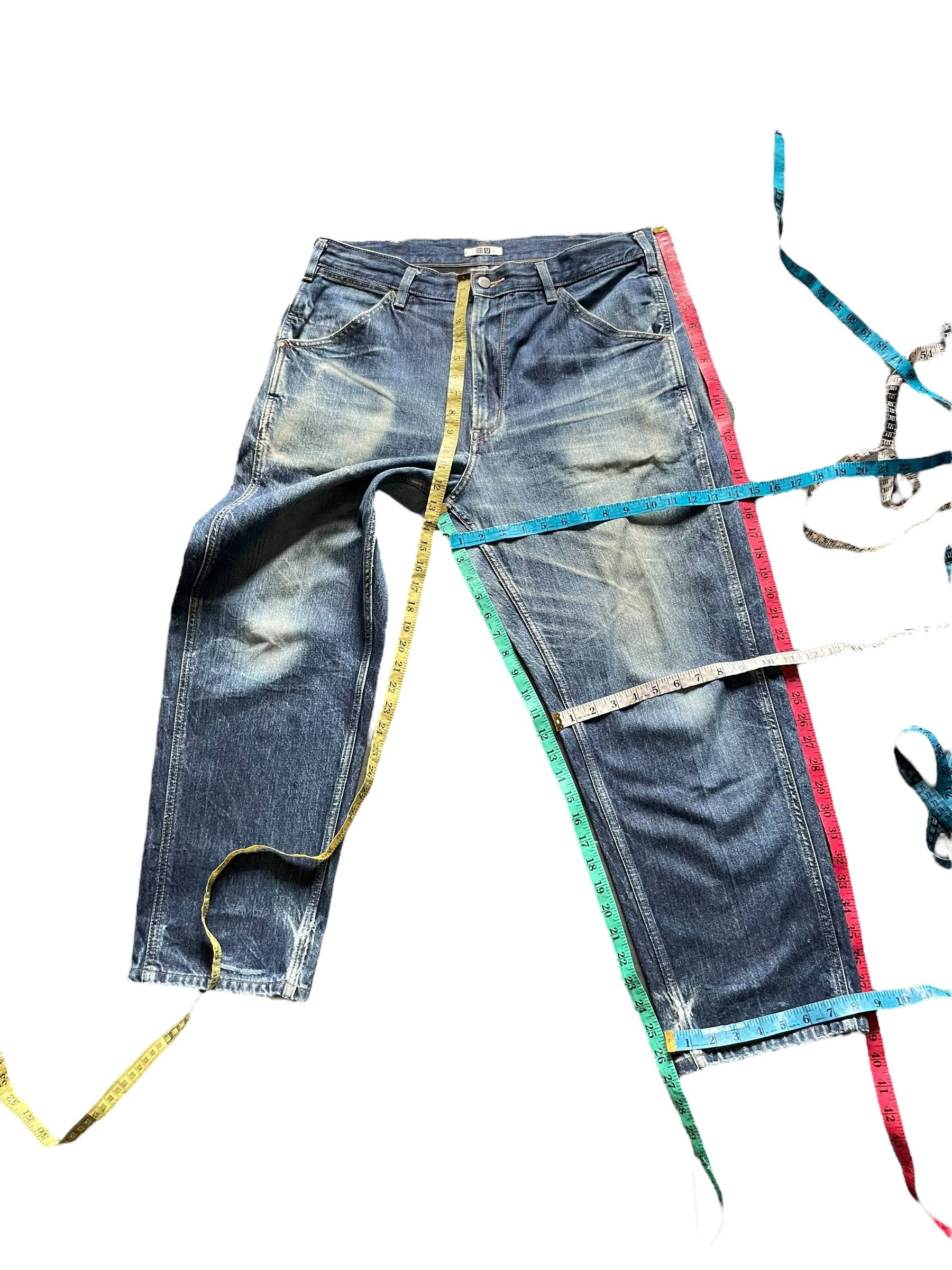 Japanese Brand Uniqlo Indigo Baggy Faded Denim Size US 36 / EU 52 - 9 Thumbnail