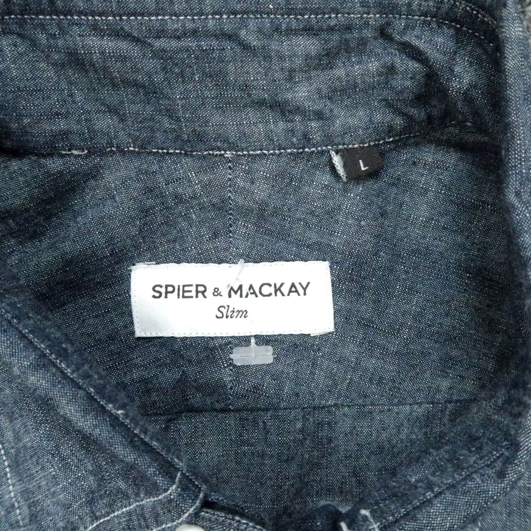 Vintage Spier & Mackay Shirt Mens Large Blue Chambray Long Sleeve Button Up Slim Work Size US L / EU 52-54 / 3 - 3 Thumbnail