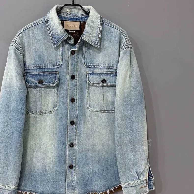 Gucci Gucci New letter print plush denim jacket Size US S / EU 44-46 / 1 - 2 Thumbnail
