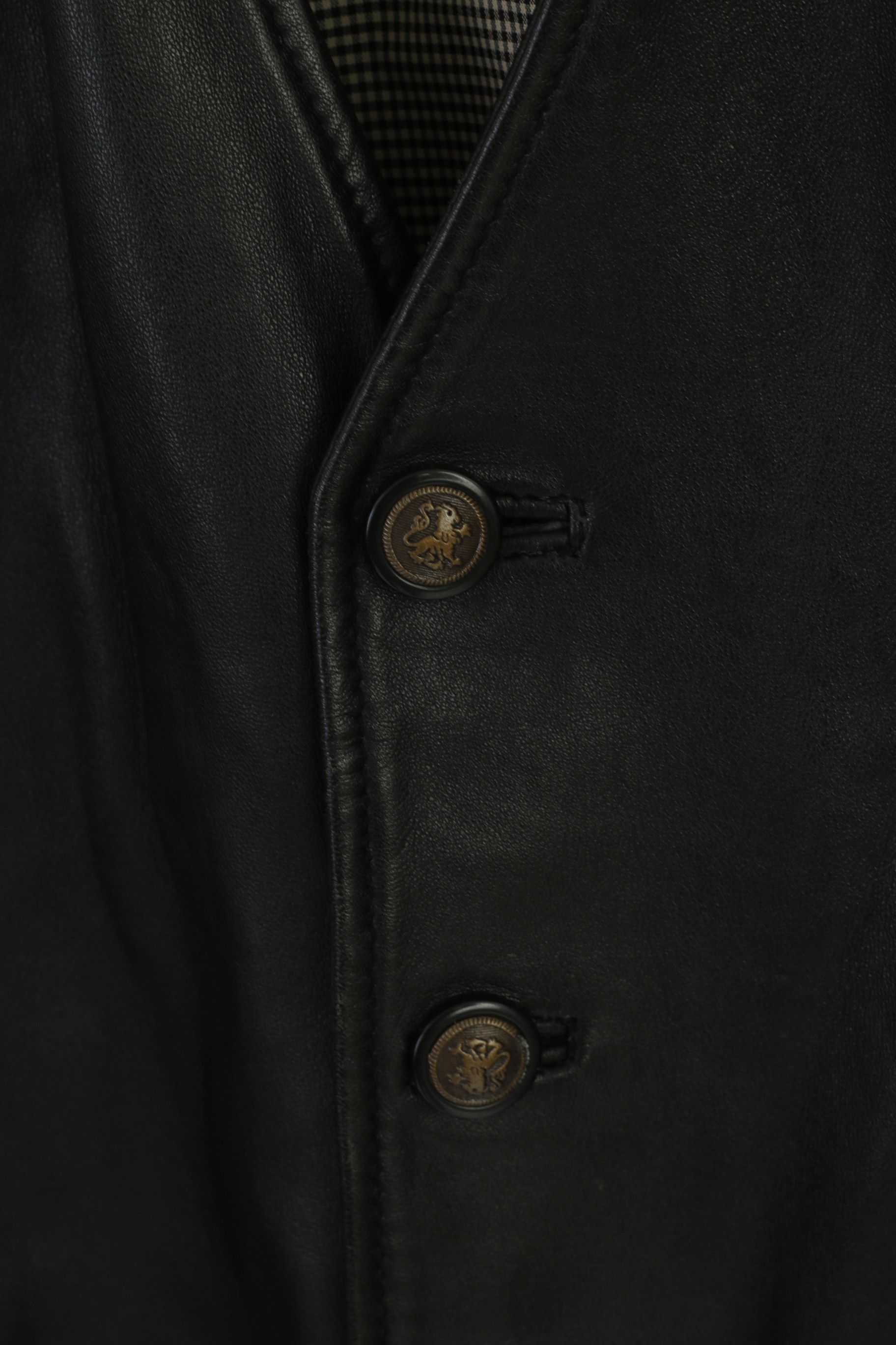 Vintage Vintage Men XL Waistcoat Black Soft Leather 8822 Size US XL / EU 56 / 4 - 3 Thumbnail
