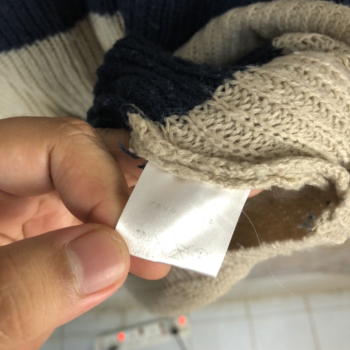 Homespun Knitwear × Japanese Brand × OVER THE STRiPES Thille Anap Brown Stripe Knitwear #A1060 Size US L / EU 52-54 / 3 - 11 Thumbnail