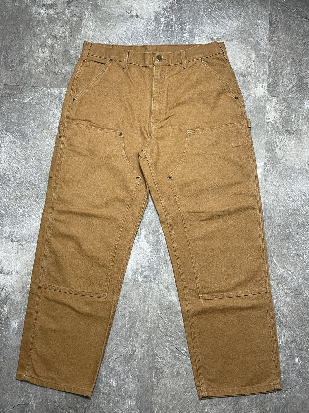 Carhartt Vintage Carhartt Double Knee Faded Tan Carpenter Pants Y2K Size US 36 / EU 52 - 1 Thumbnail