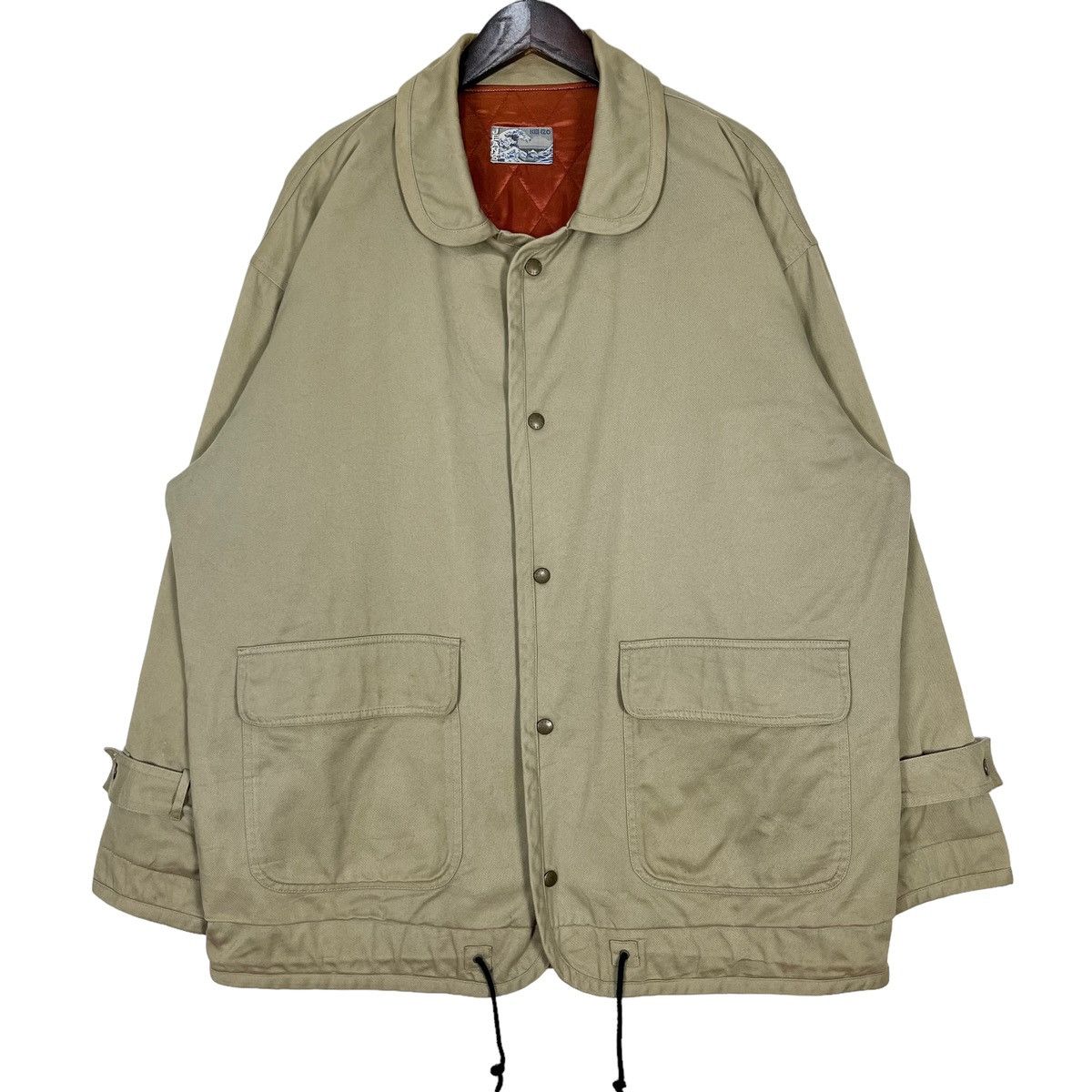 image of Kenzo Jeans Plain Quilted Jacket in Beige, Men's (Size XL)
